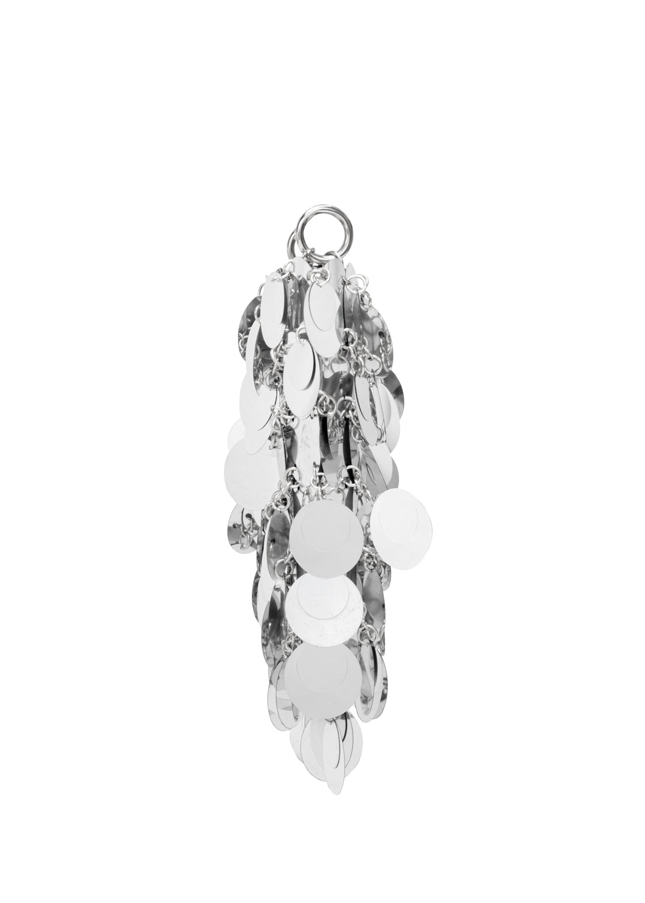 Silver women's handbag with sequins TOREC-1085-91(Z25), side view of the product on a white background.