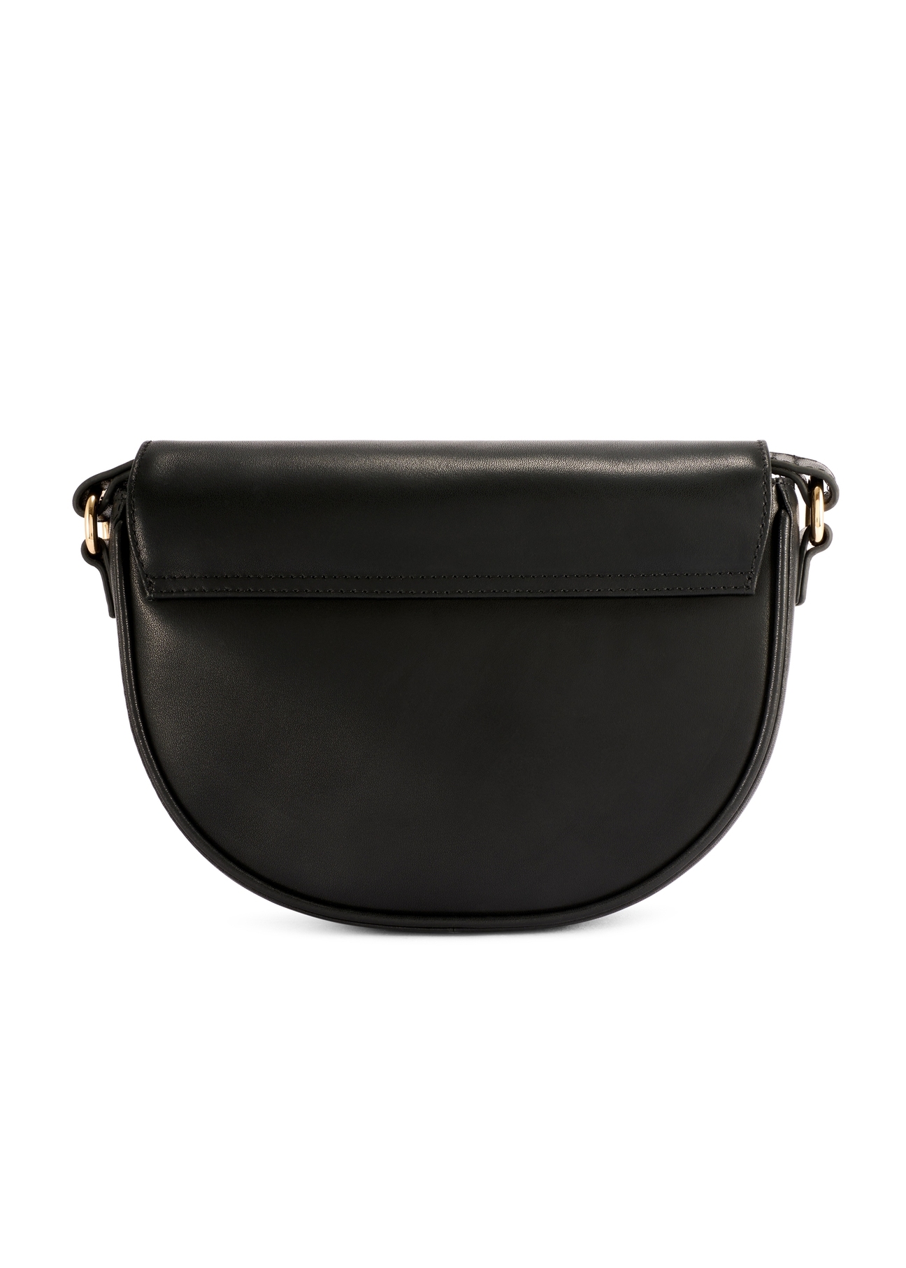 Black leather small handbag TORES-1260-99(W26) - product view from the back, on a white background.