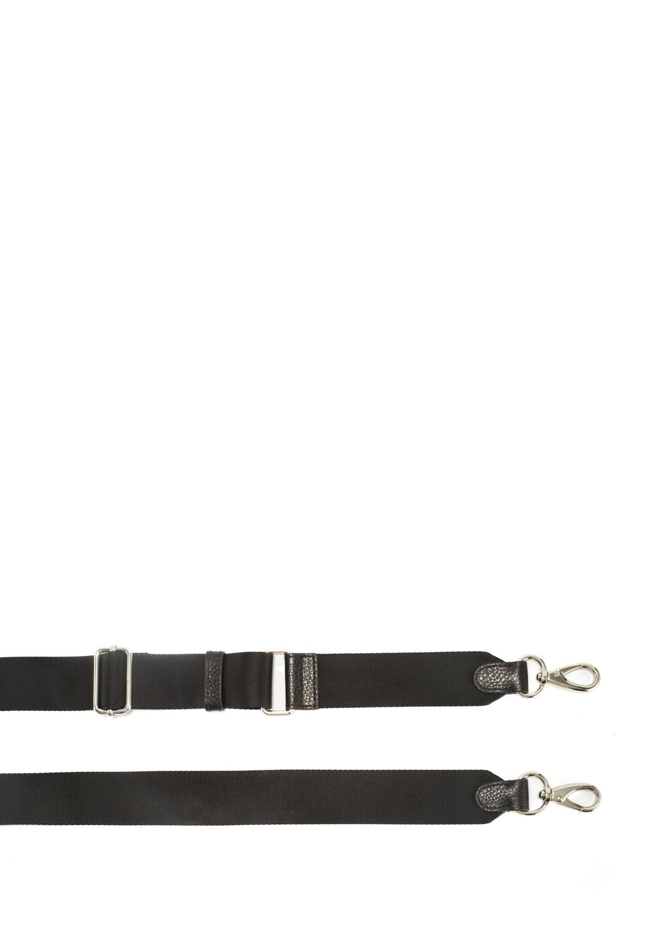 Black leather small women's handbag TORES-1101A-99(Z25), close-up of the strap on a white background.