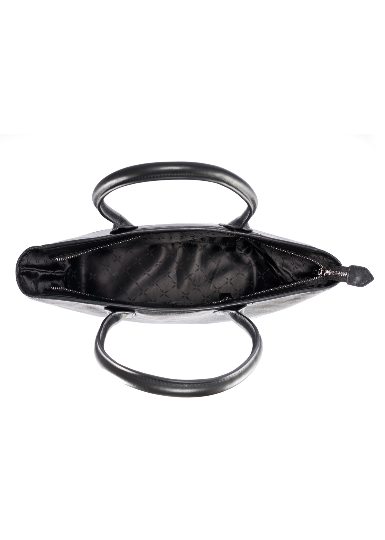 Large black leather women's handbag TORES-1149-99(Z25), product view from the inside on a white background.
