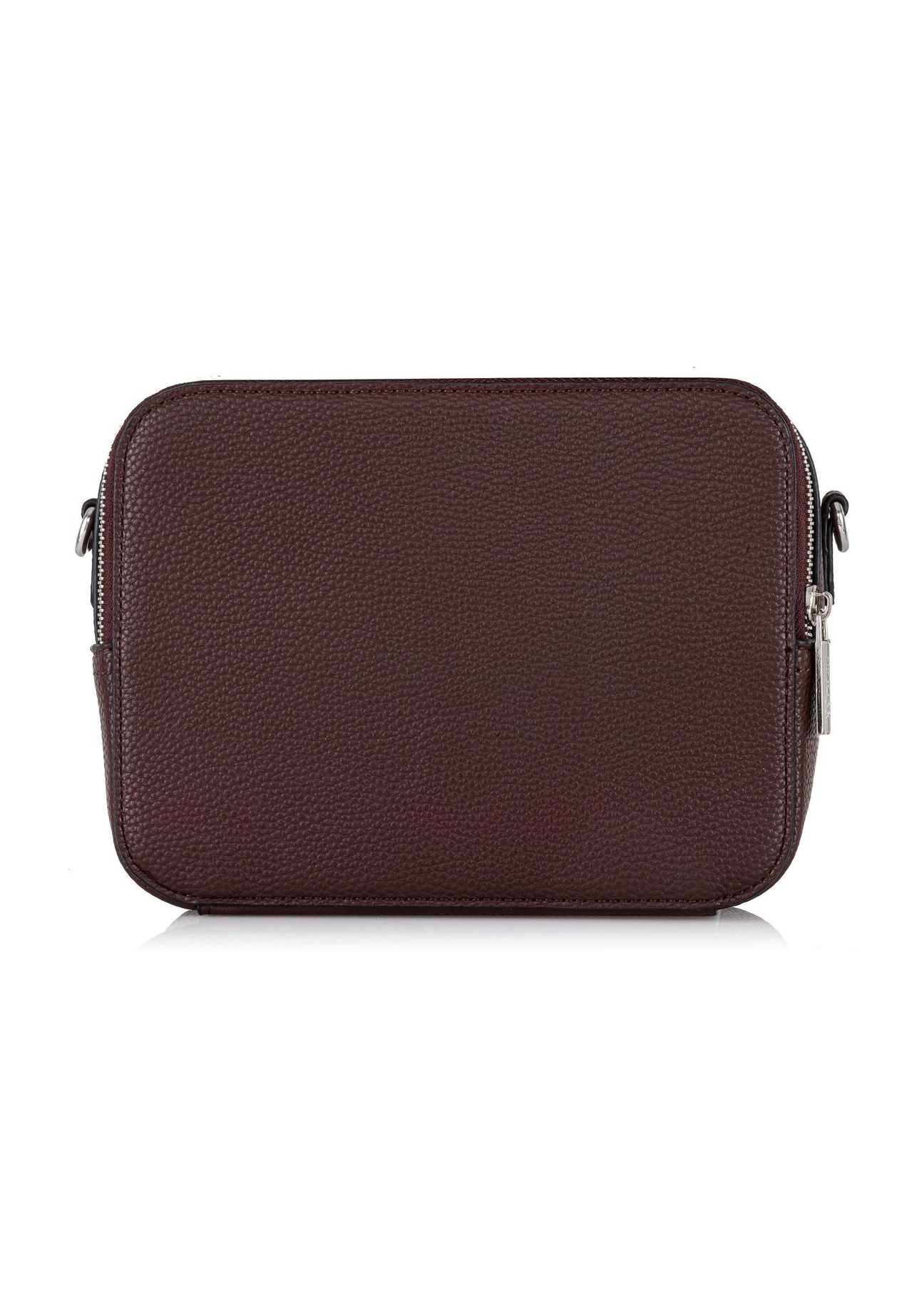 Burgundy two-compartment shoulder bag TOREC-0405-4D(Z26), back view of the product on a white background.