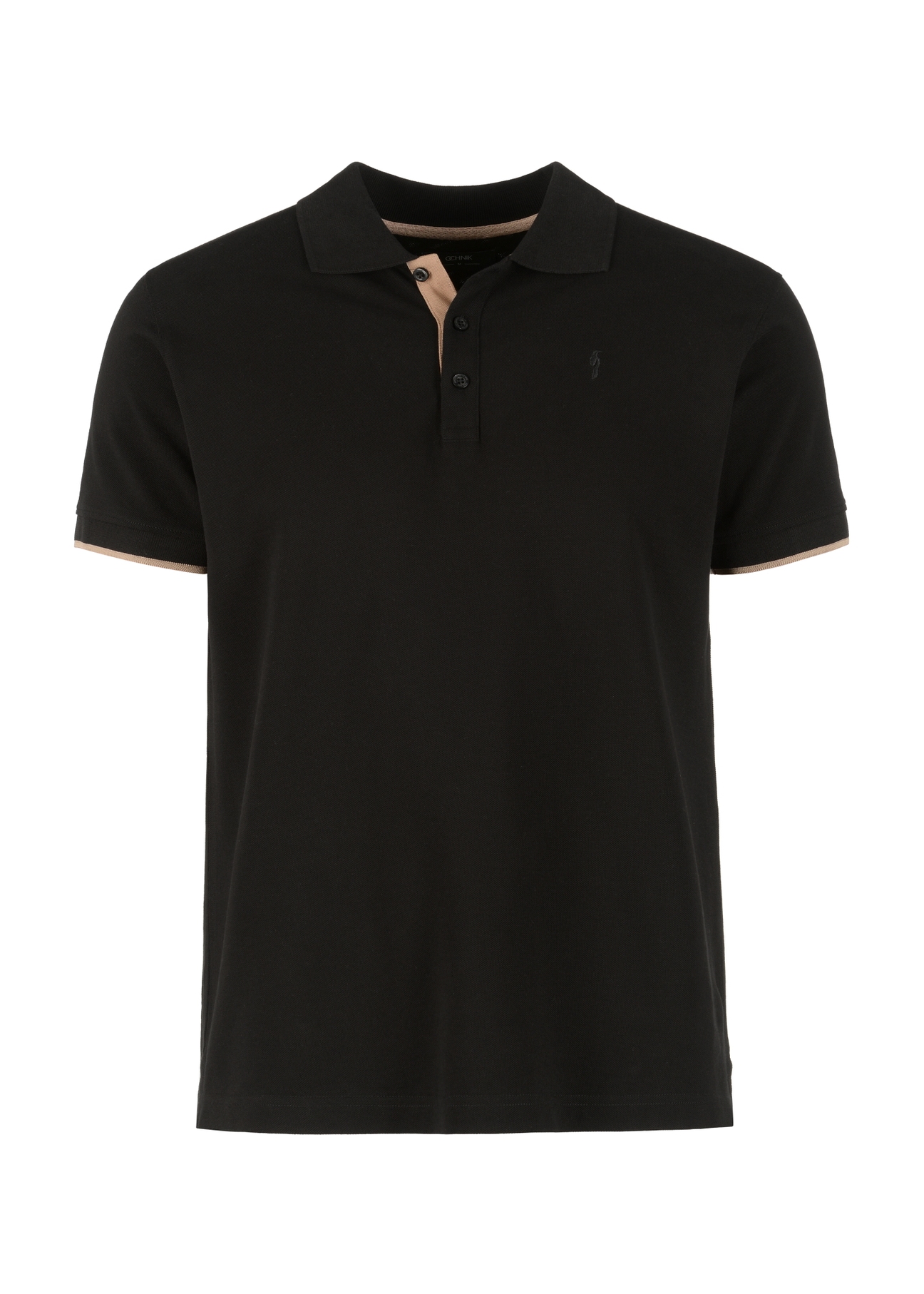 Men's black polo shirt POLMT-0045A-99(W24)-04