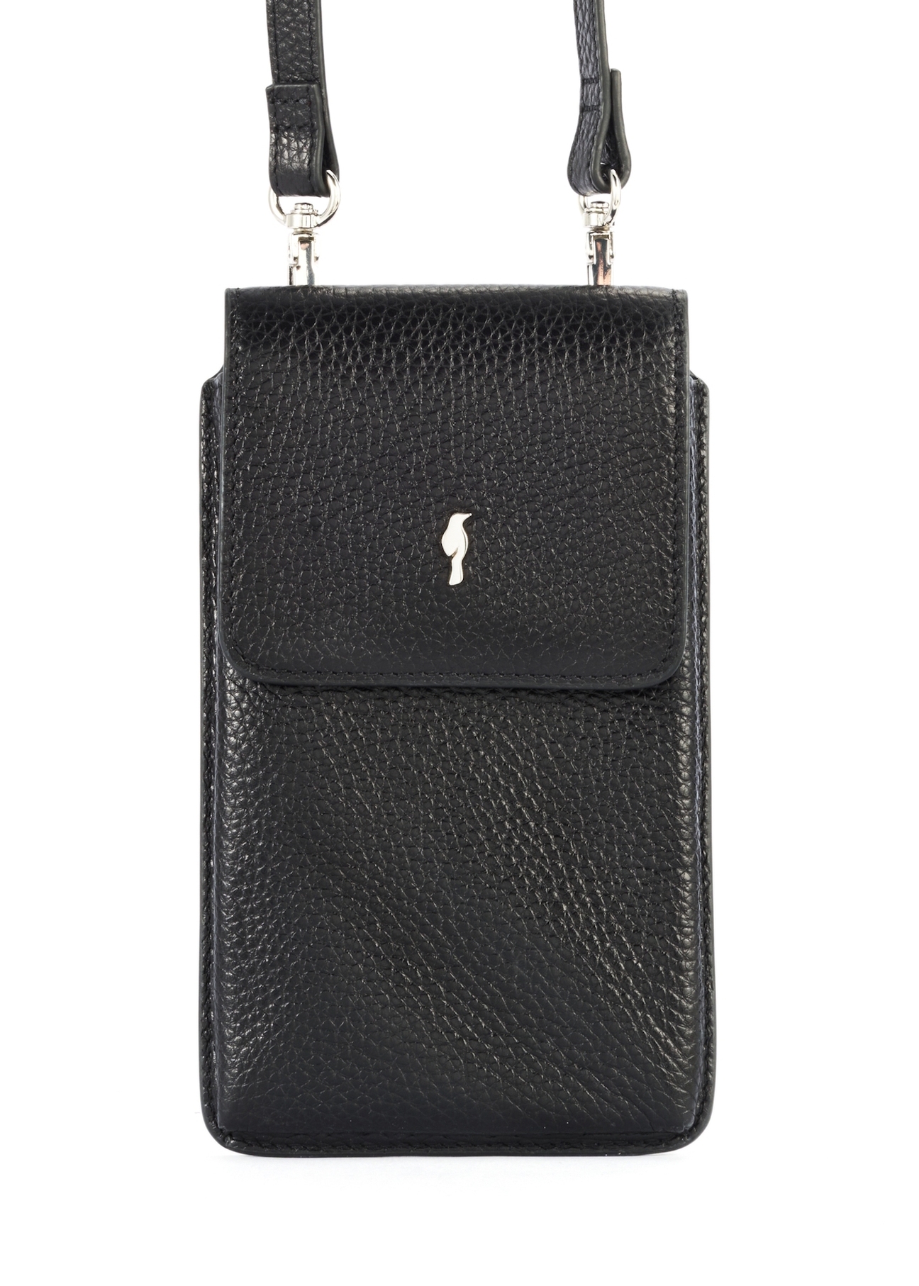 Women's leather bag in black color TORES-1154-99(Z25), product view from the front on a white background.