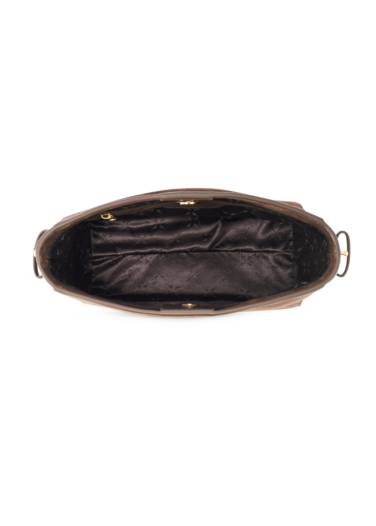 Brown leather women's handbag TORES-1251-1I(W26) - product view from above, on a white background.