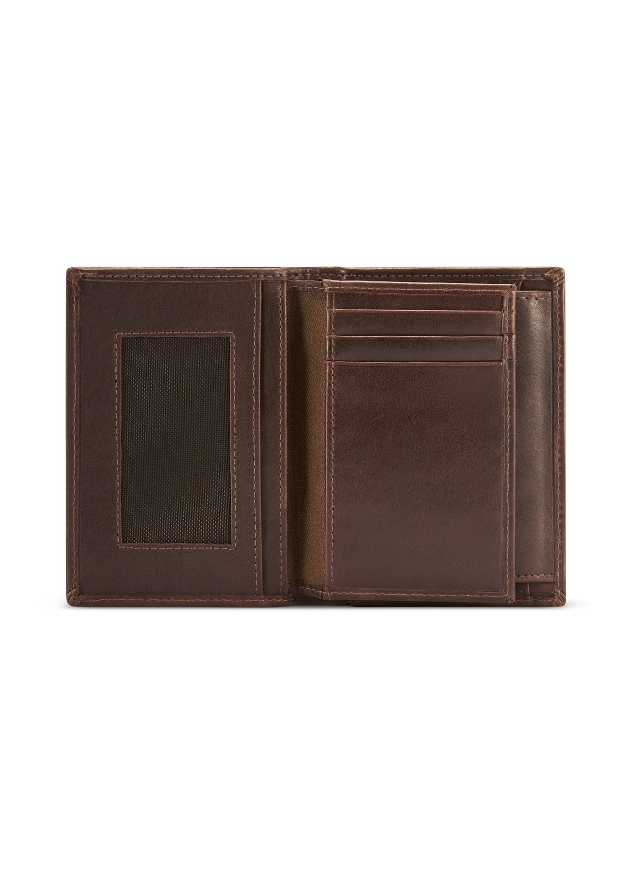 Brown leather men's wallet PORMS-0672-89(Z25), product view from the inside on a white background.-01