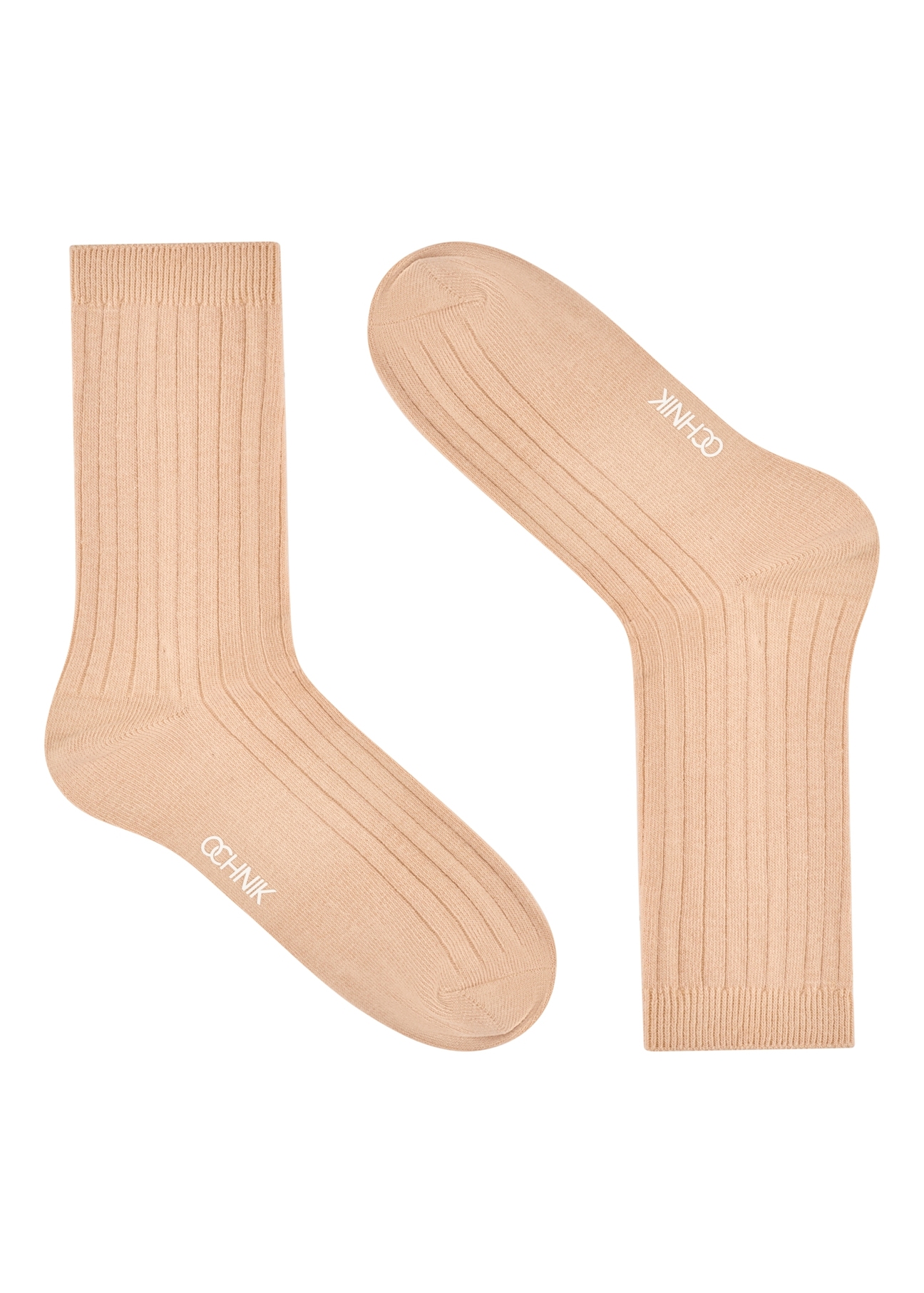 Set of long ribbed women's socks ZESDT-0045-00(W26) - front product view, on white background.