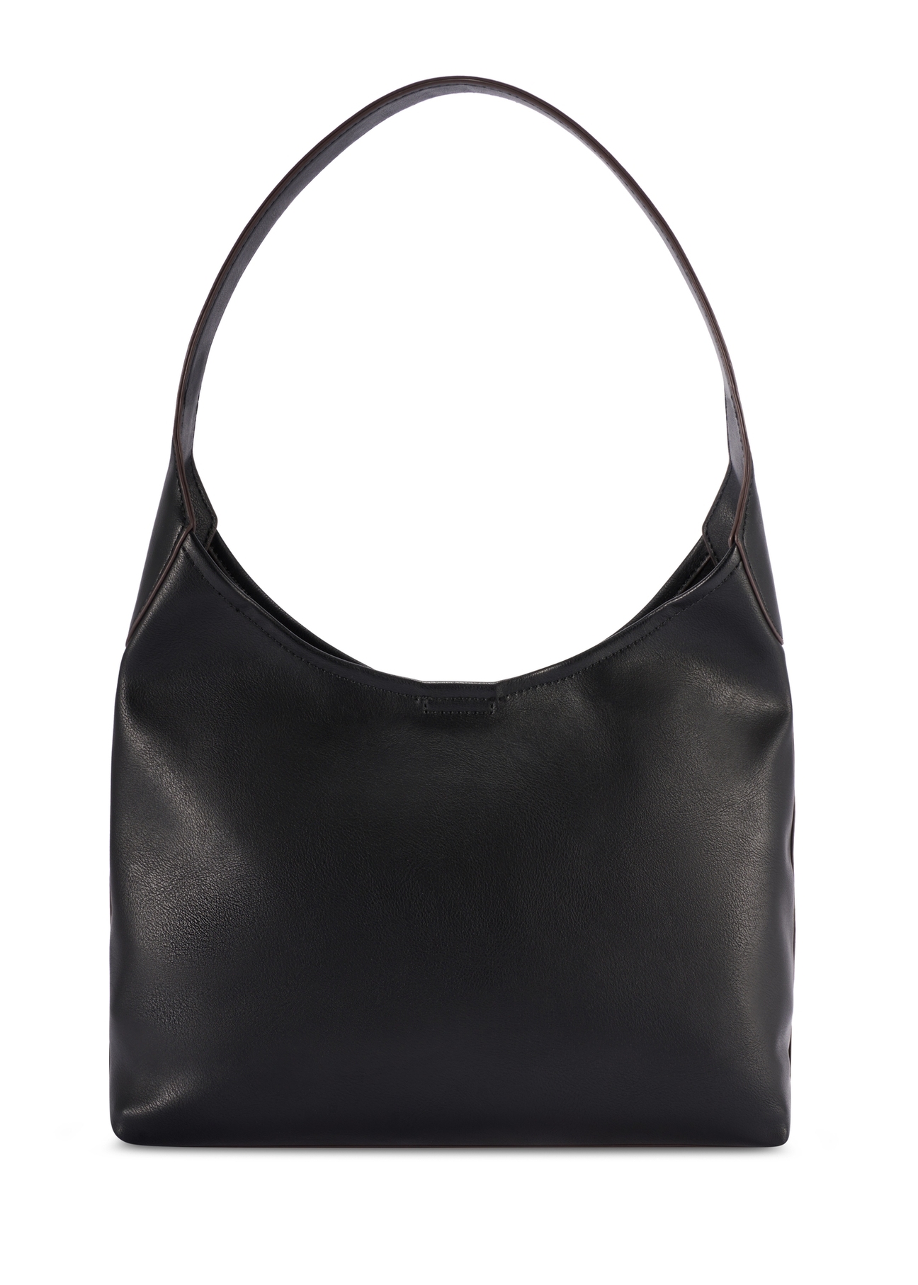 Black medium women's handbag TOREC-1200-99(W26), product view from the back on a white background.
