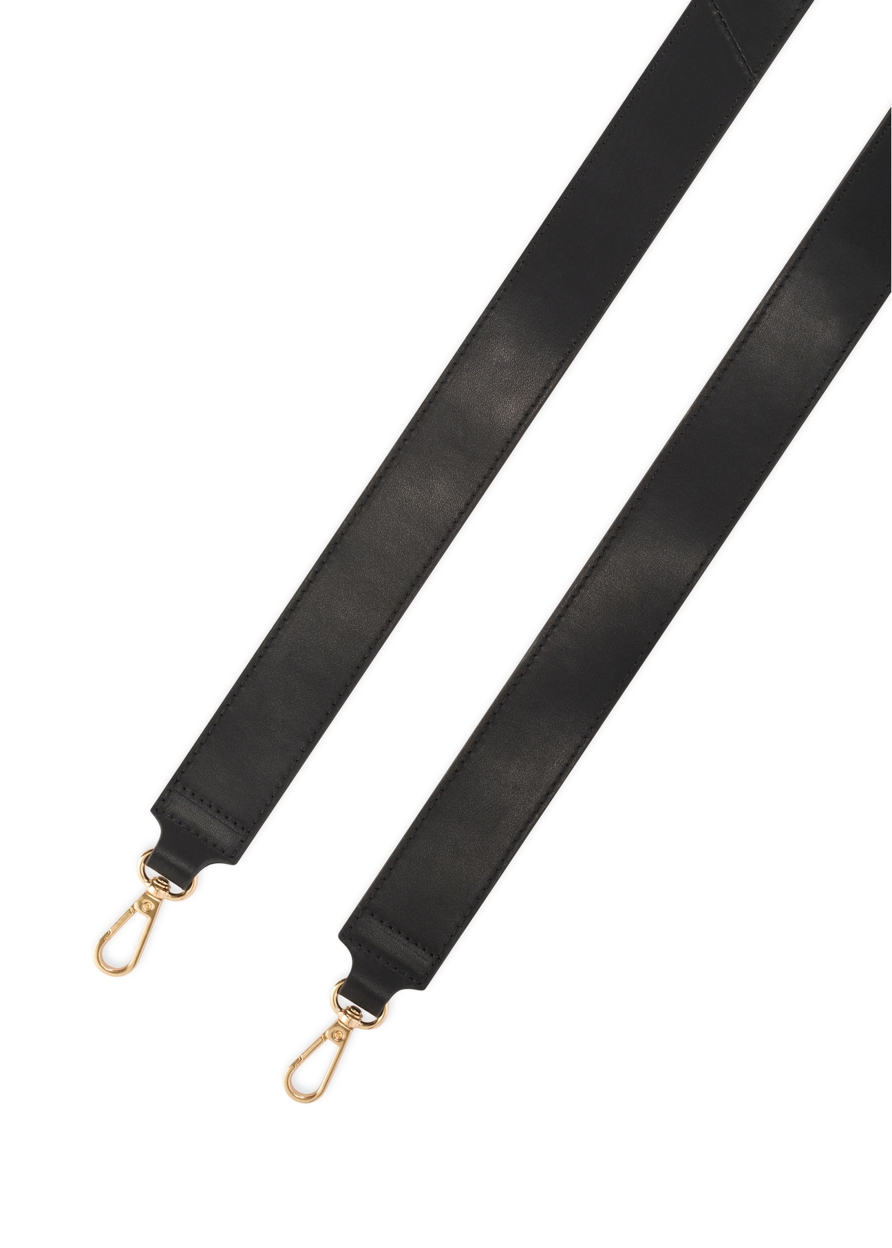 Black leather women's handbag TORES-1261-99(W26) - view of the straps, on a white background.