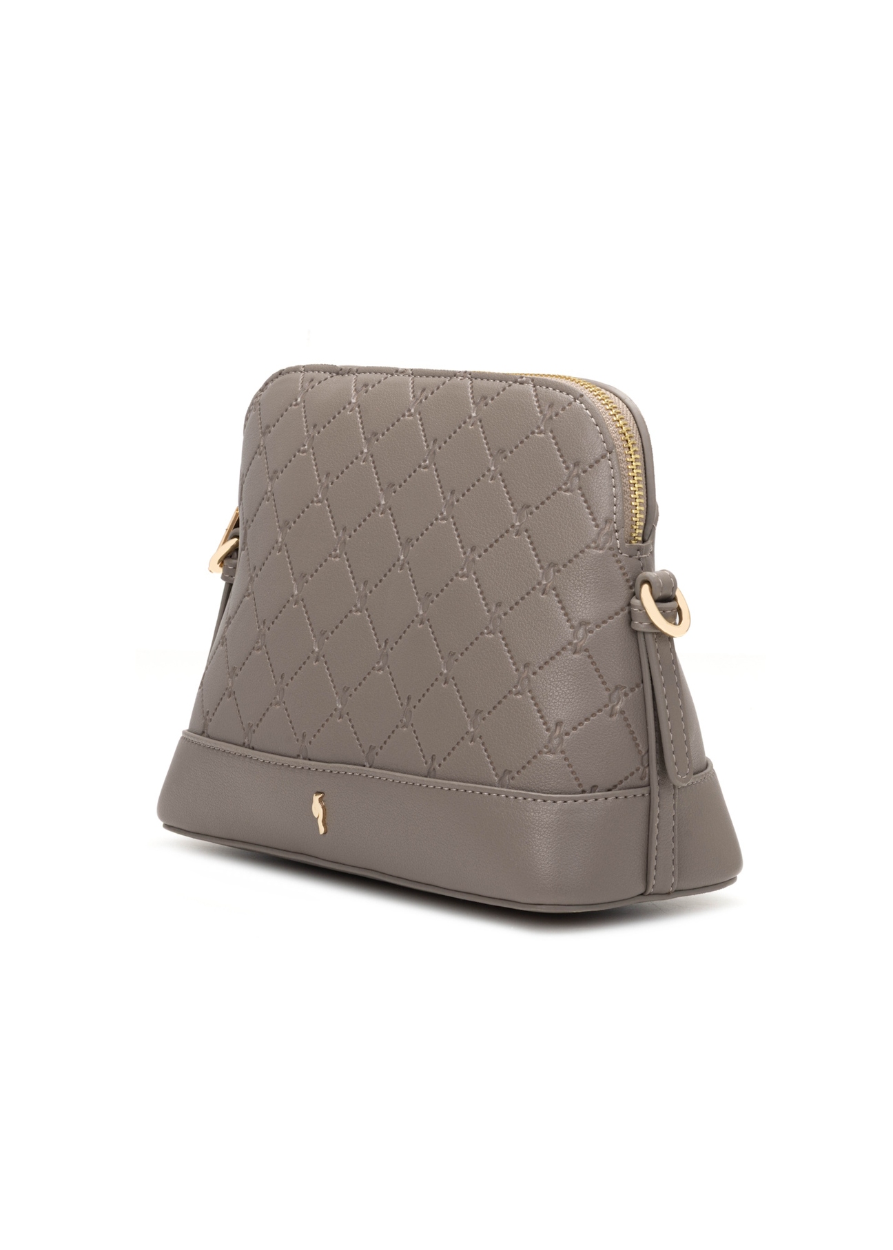 Light brown women's handbag with monogram TOREC-1180-1K(W26), diagonal product view on white background.