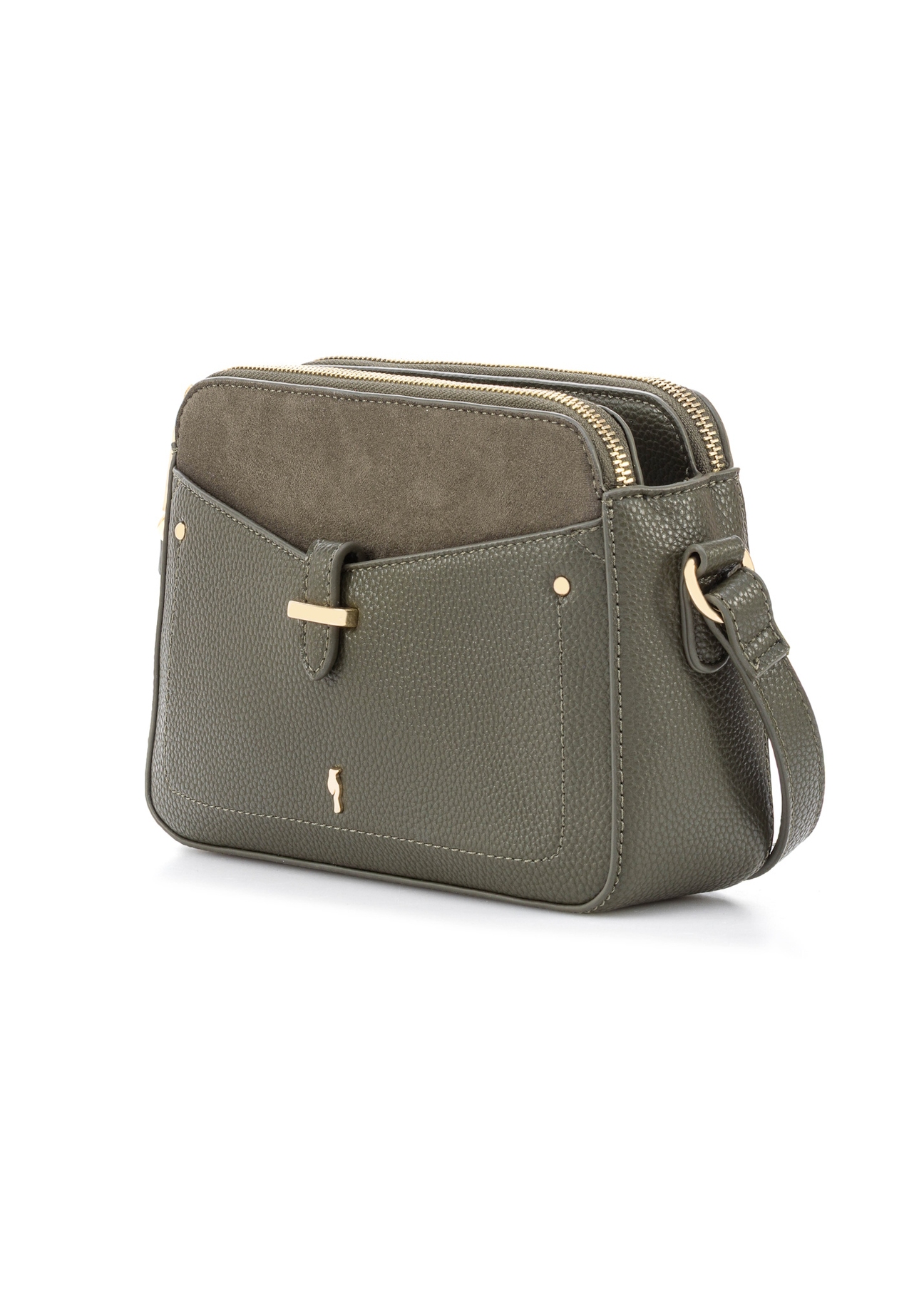 Small women's khaki handbag TOREC-0830B-55(Z25), diagonal product view on white background.