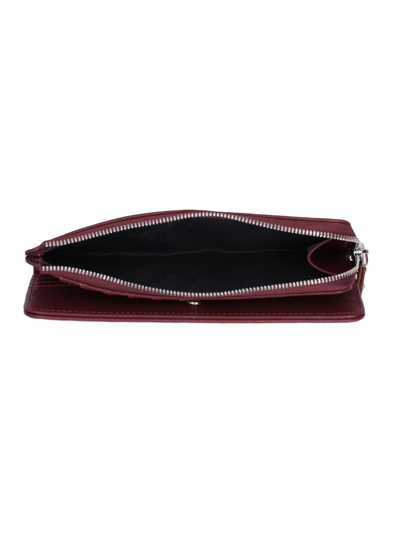 Burgundy large women's wallet POREC-0446-4D(Z26) - product view from above, on a white background.