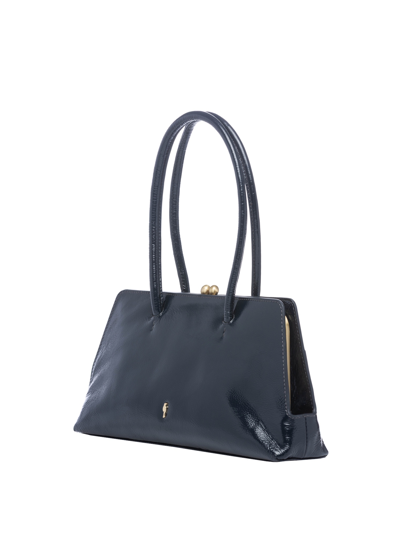 Dark navy blue small leather women's handbag TORES-1293-7EW26), diagonal product view on white background.