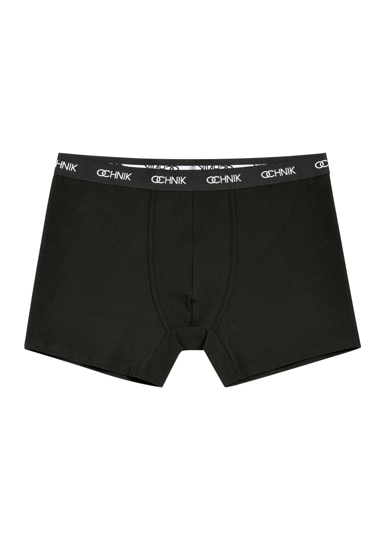 Three-pack of black men's boxer shorts ZESMB-0001A-99(KS), front product view on white background.