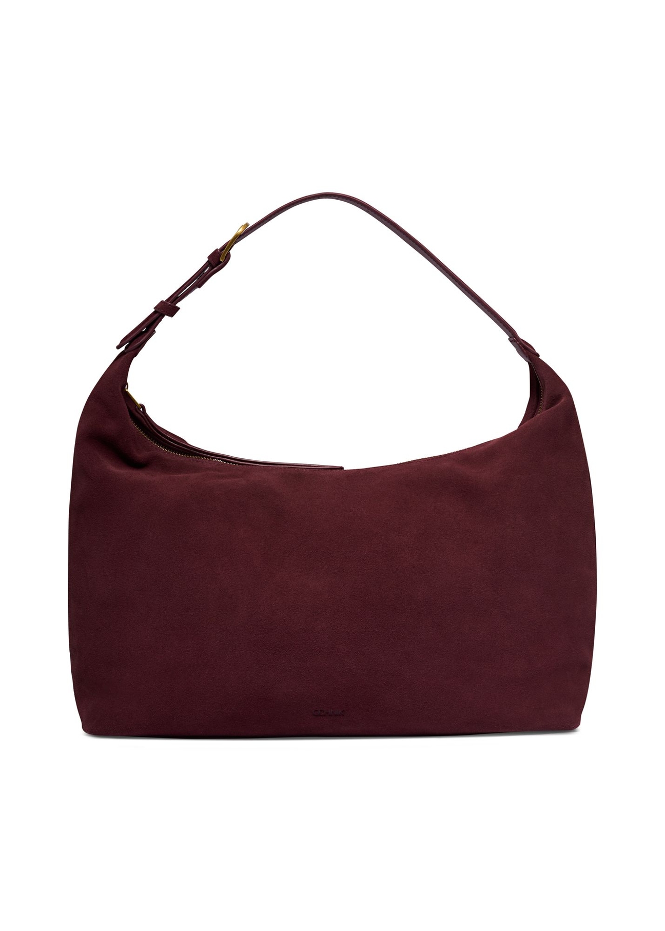 Burgundy suede handbag TORES-1404-4D(Z26) - front product view, on white background.