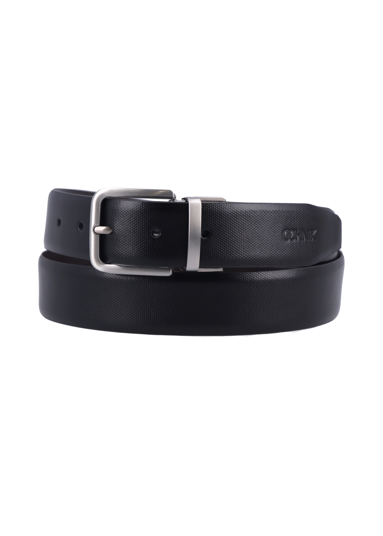 PASMS-0285-9J(Z26) men's double-sided leather belt, front product view on white background.
