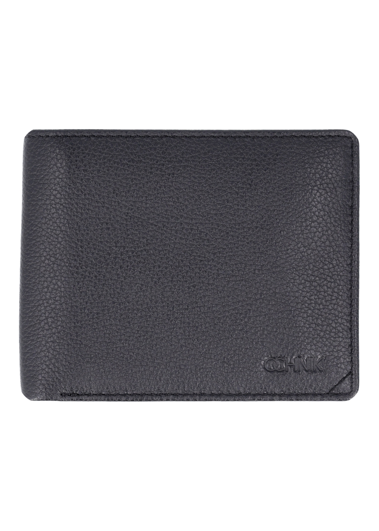 Black men's leather wallet PORMS-0721-99(Z26), front product view on white background.