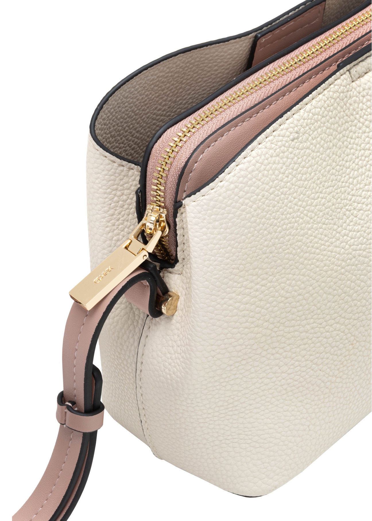 Cream small women's handbag TOREC-0768-0P(W26), close-up of the product detail on a white background.