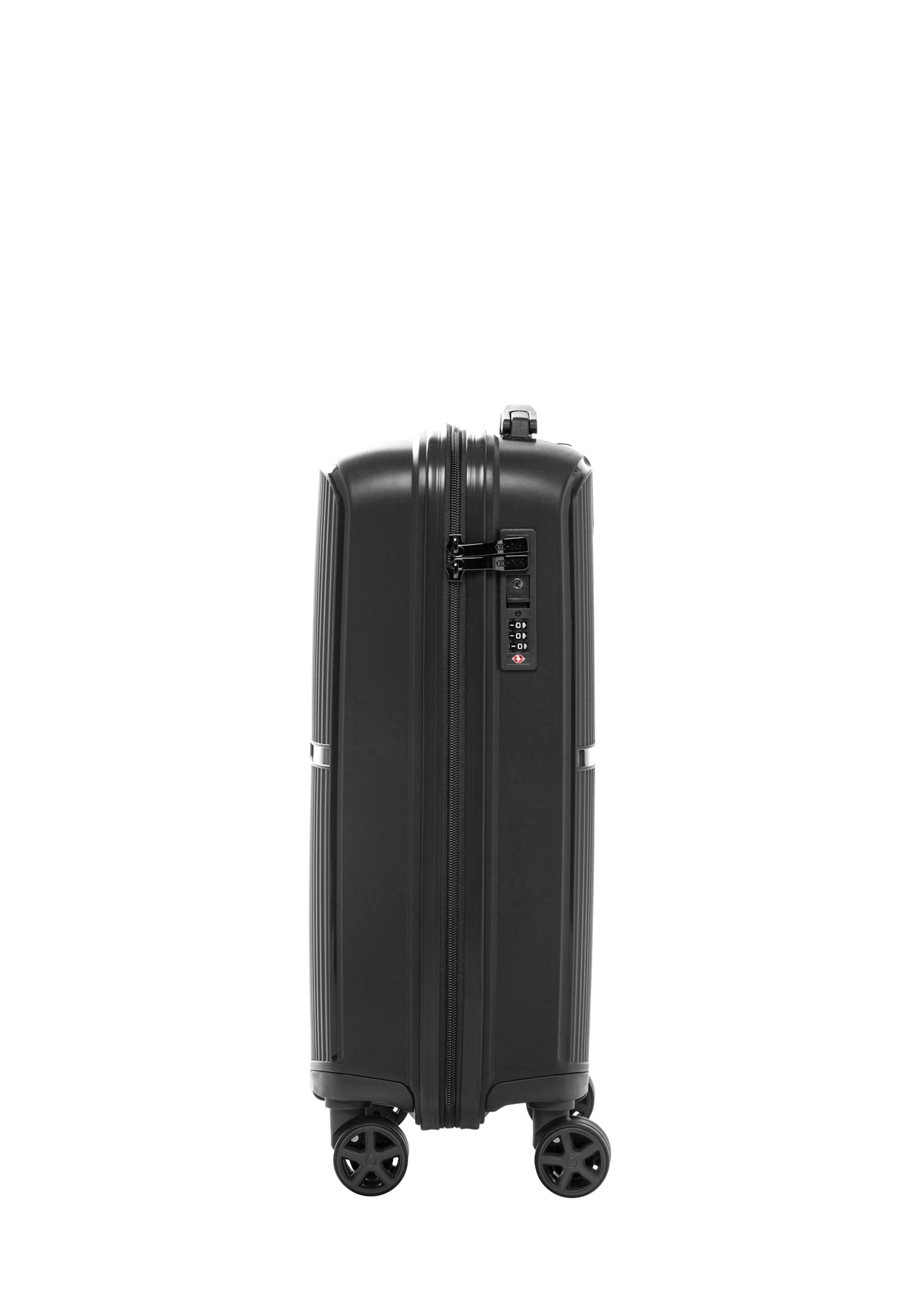 Small suitcase on wheels WALPP-0026-99-19(W26), side view of the product on a white background.