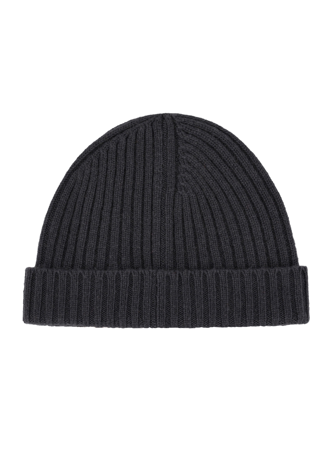 Graphite men's cashmere cap CZAMT-0100-9D(Z26), product view from the back on a white background.