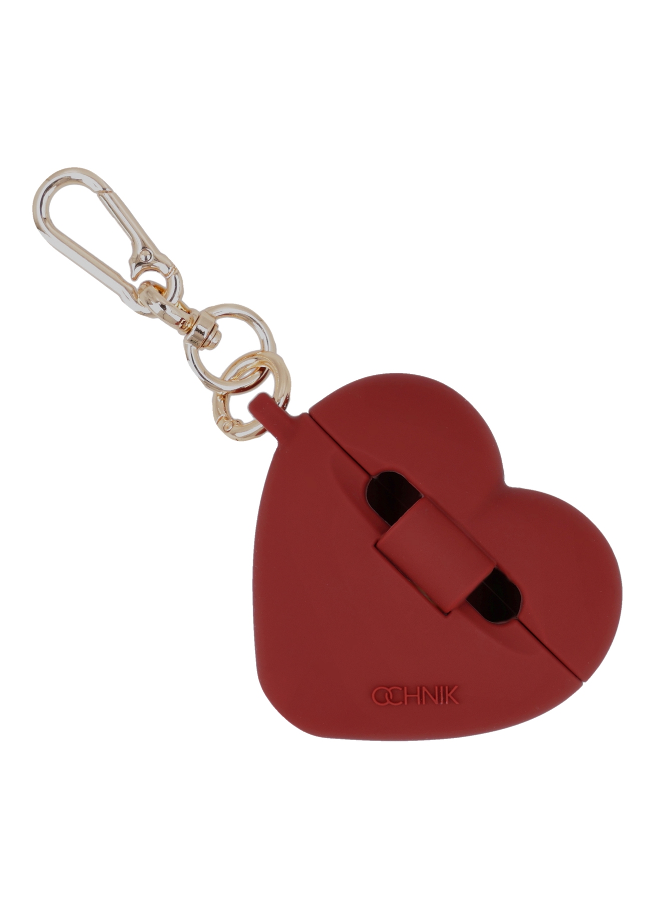 Burgundy headphone case BRELOK-0224-4D(Z26) - product view from the back, on a white background.