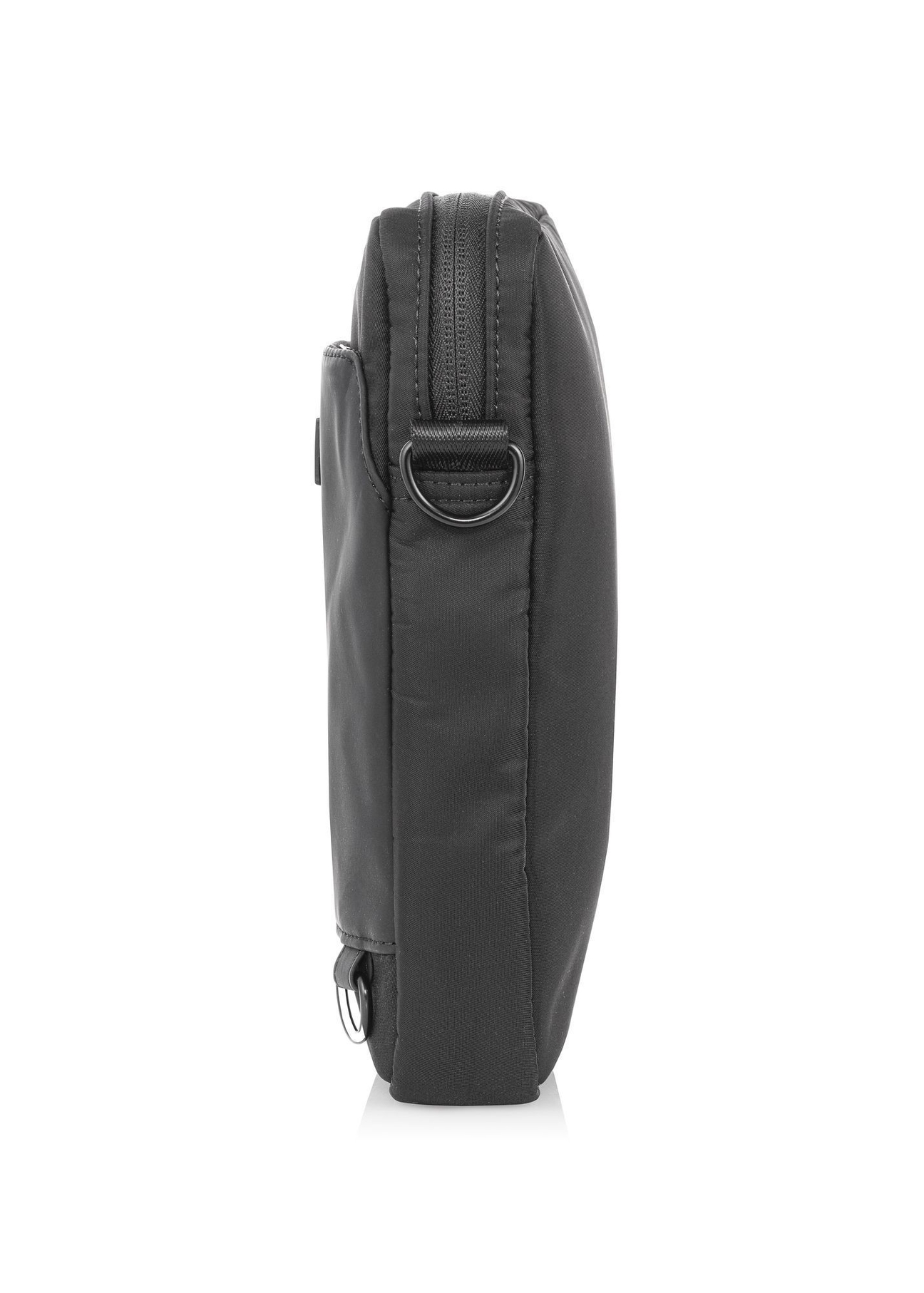 Men's black small messenger bag TORMN-0313B-99(Z25), side view of the product on a white background.