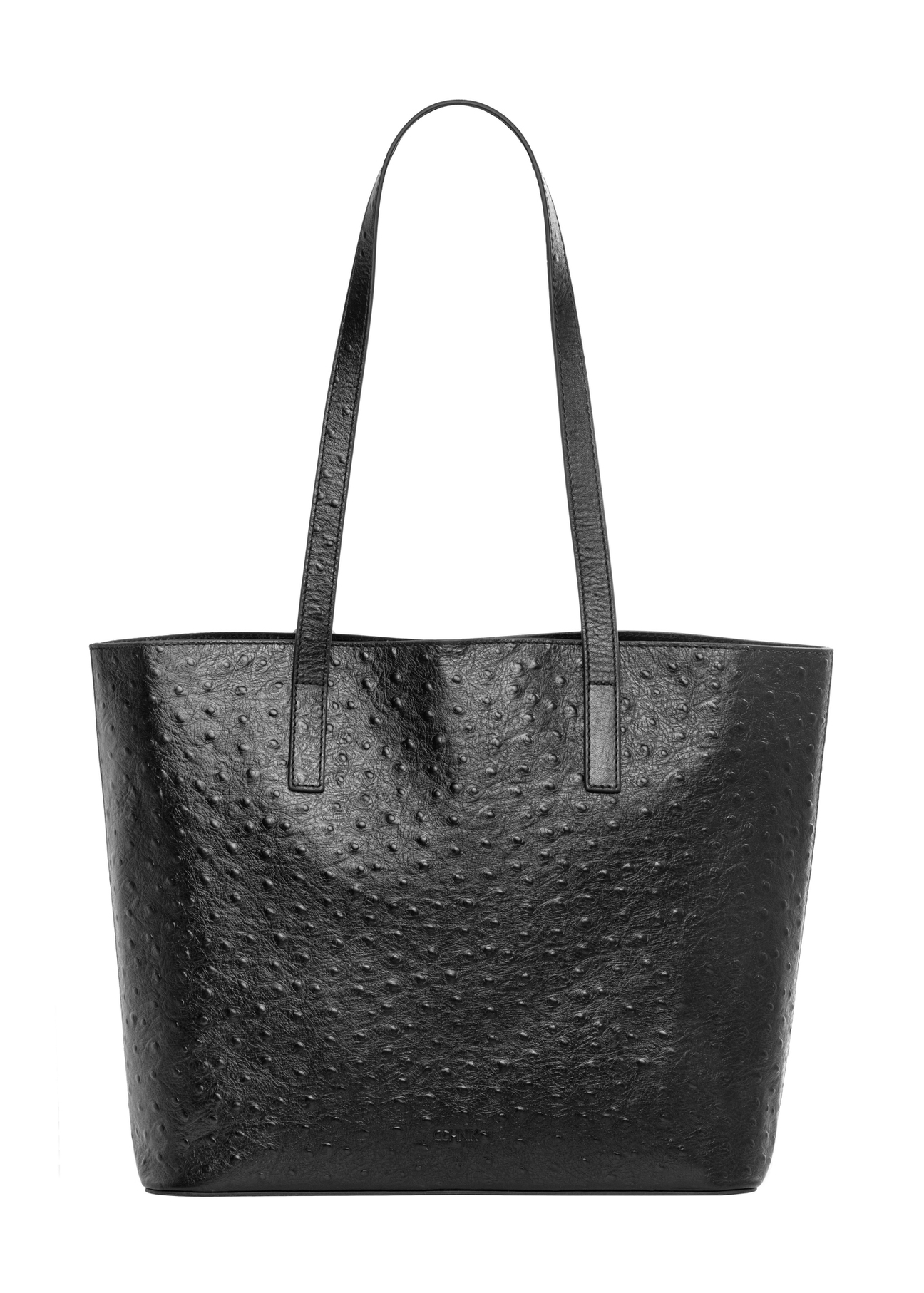 Black leather women's shopper handbag TORES-1389-9P(Z26), product view from the front on a white background.