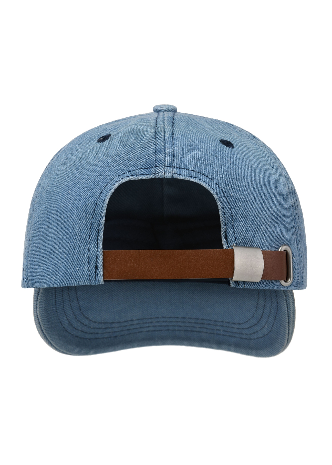 Blue baseball cap with unisex logo CZALT-0014-7H(W26), back view of the product on a white background.