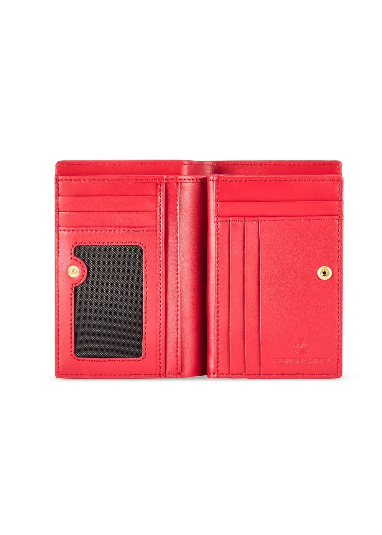 Red Medium Leather Wallet with RFID Protection PORES-0806RFID-42(Z25)