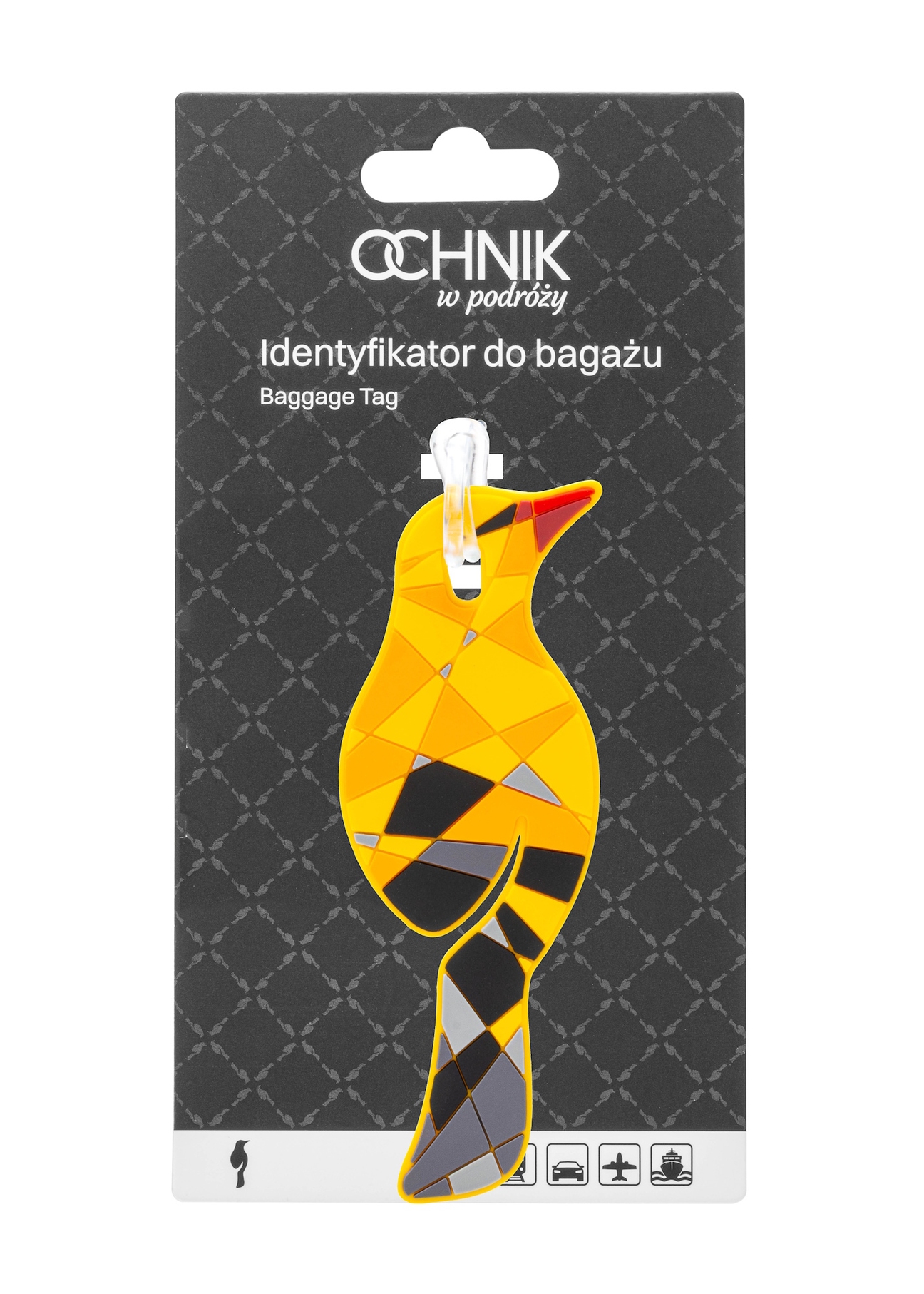 Luggage tag AW-012-0002-21(W25), front view of the product on a white background.