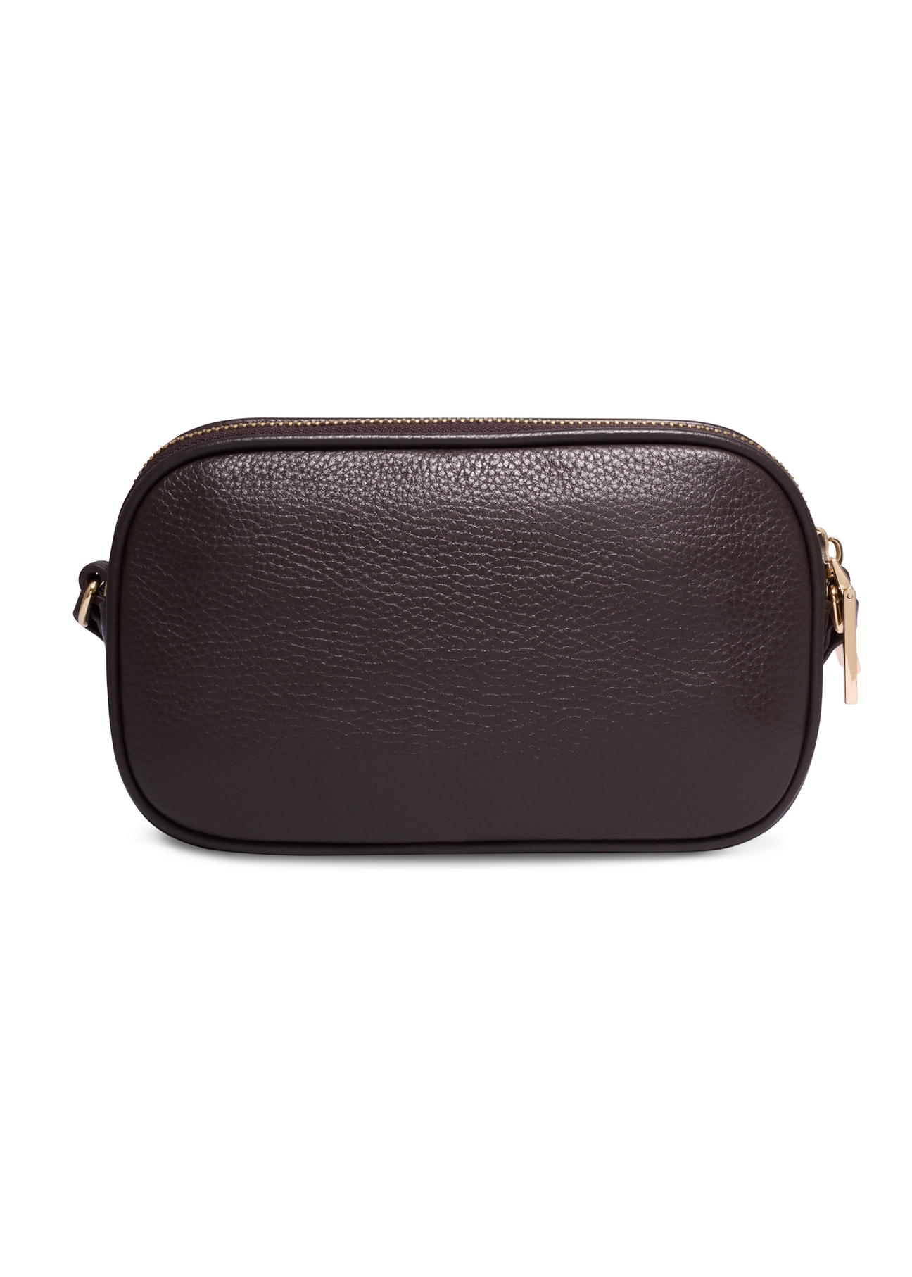 Small dark brown leather women's handbag TORES-1152-1I(Z26), back view of the product on a white background.