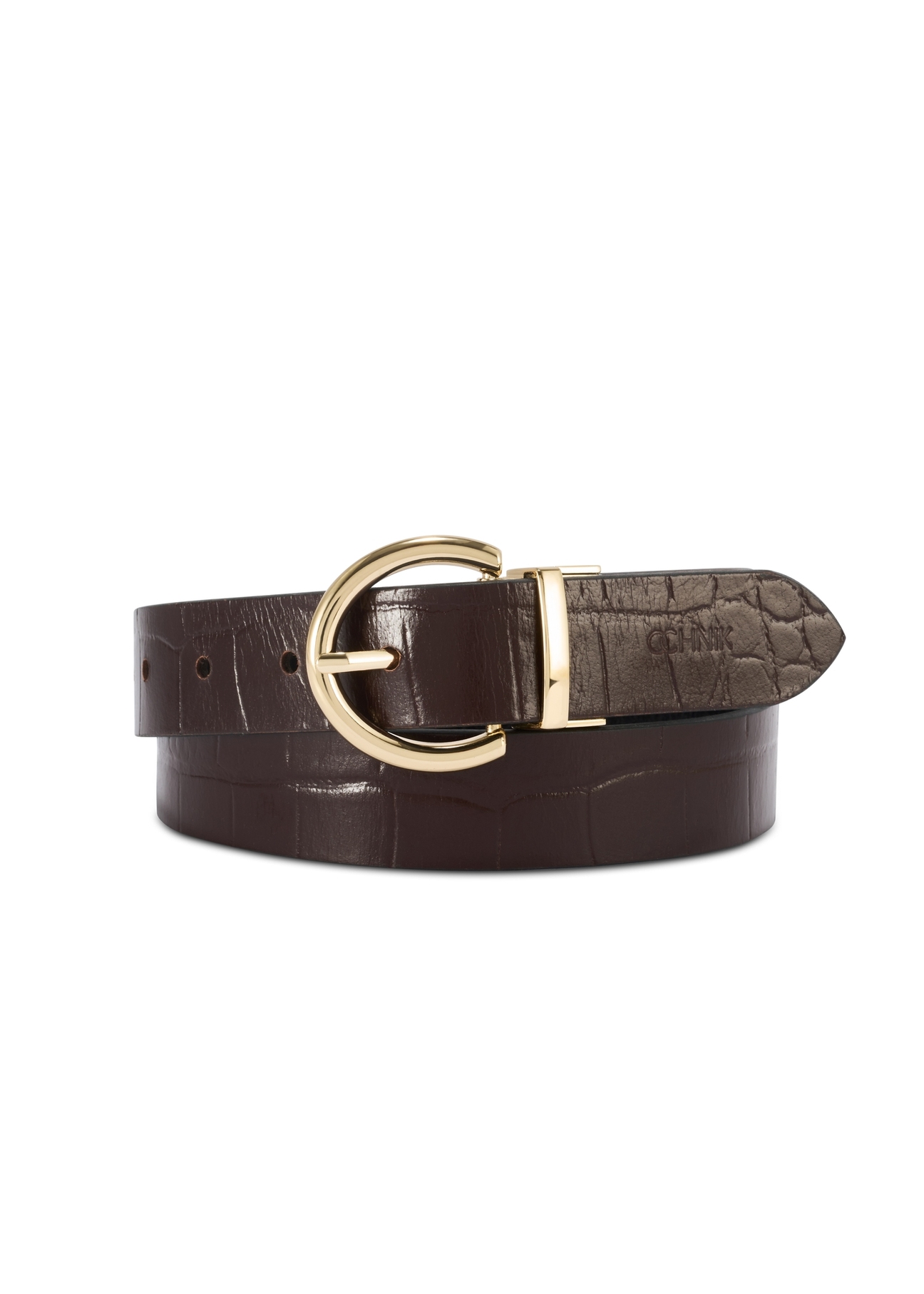 Two-sided burgundy and black women's belt PASDS-0175B-15(Z25)