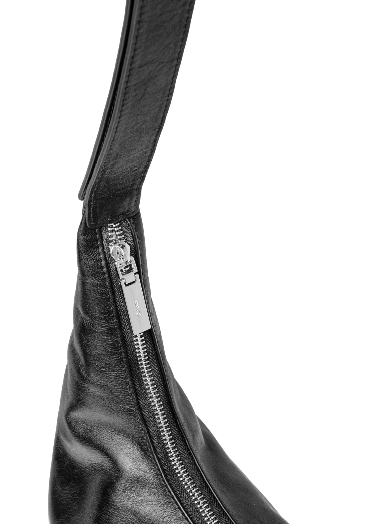 Large black leather women's handbag TORES-1225-99(W26) - close-up detail, on white background.