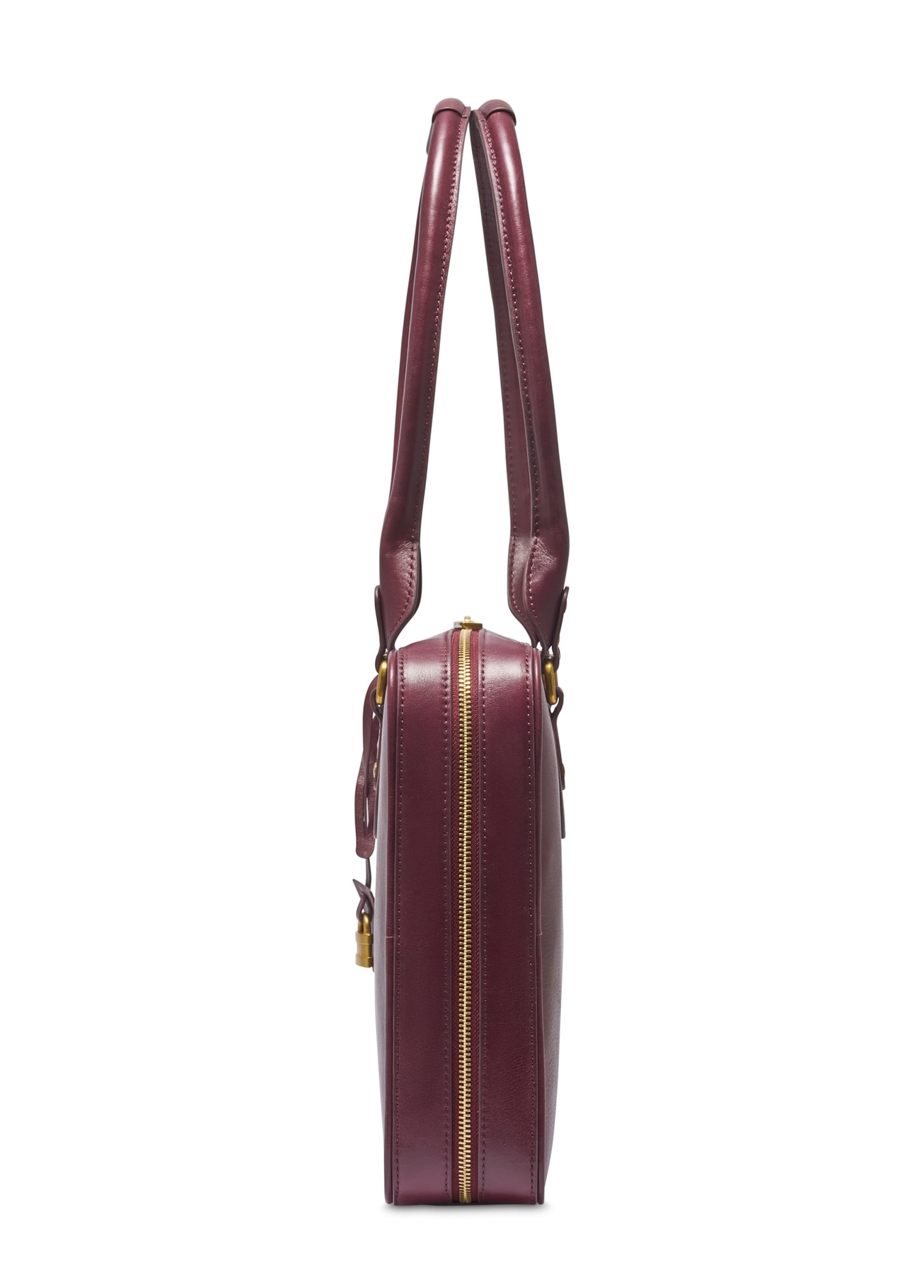 Burgundy leather women's bag TORES-1370-4D(Z26), side product view on white background.