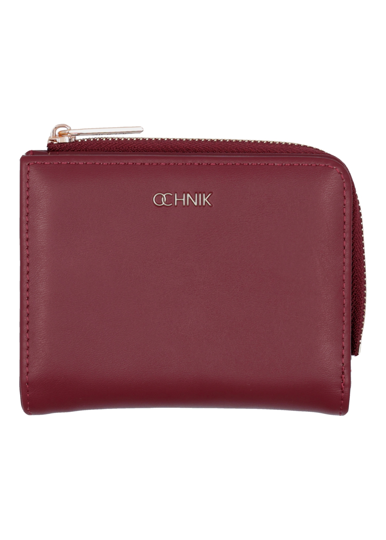 Burgundy small women's wallet POREC-0400A-4D(Z26) - front product view, on white background.