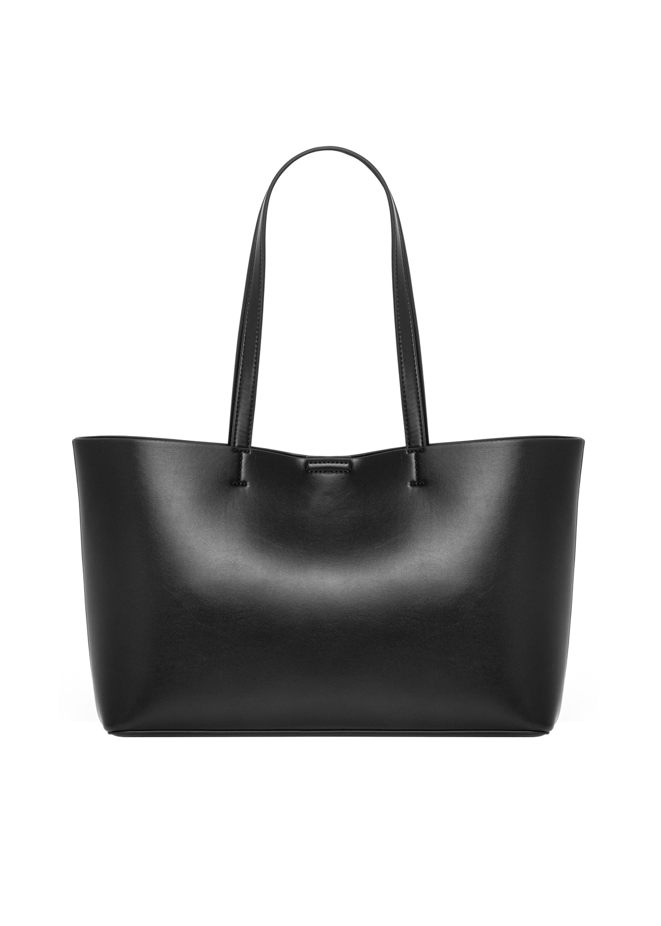 Black large women's handbag TOREC-1258-99(Z26), product view from the back on a white background.