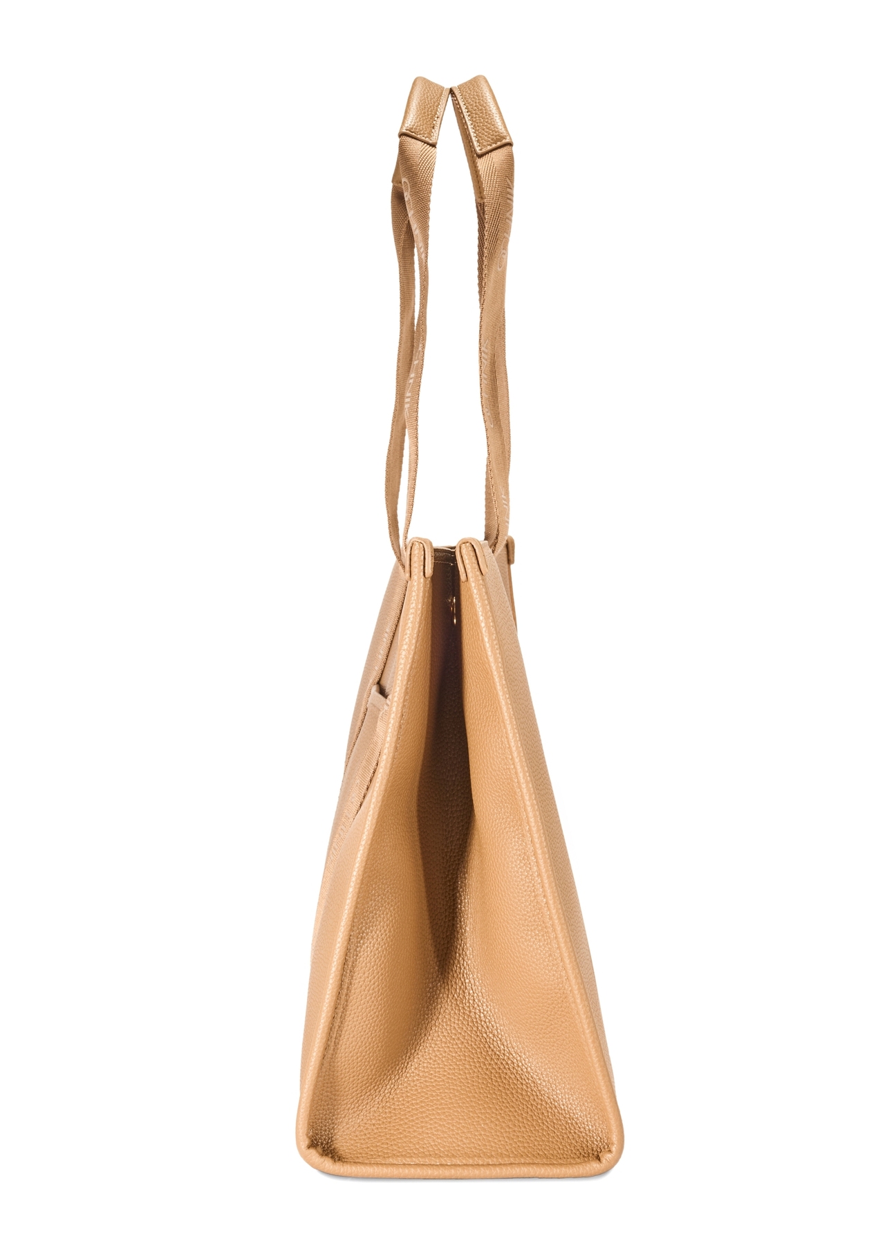 Large camel shopper bag TOREC-0977 A-24(Z 25), product view from the side on a white background.