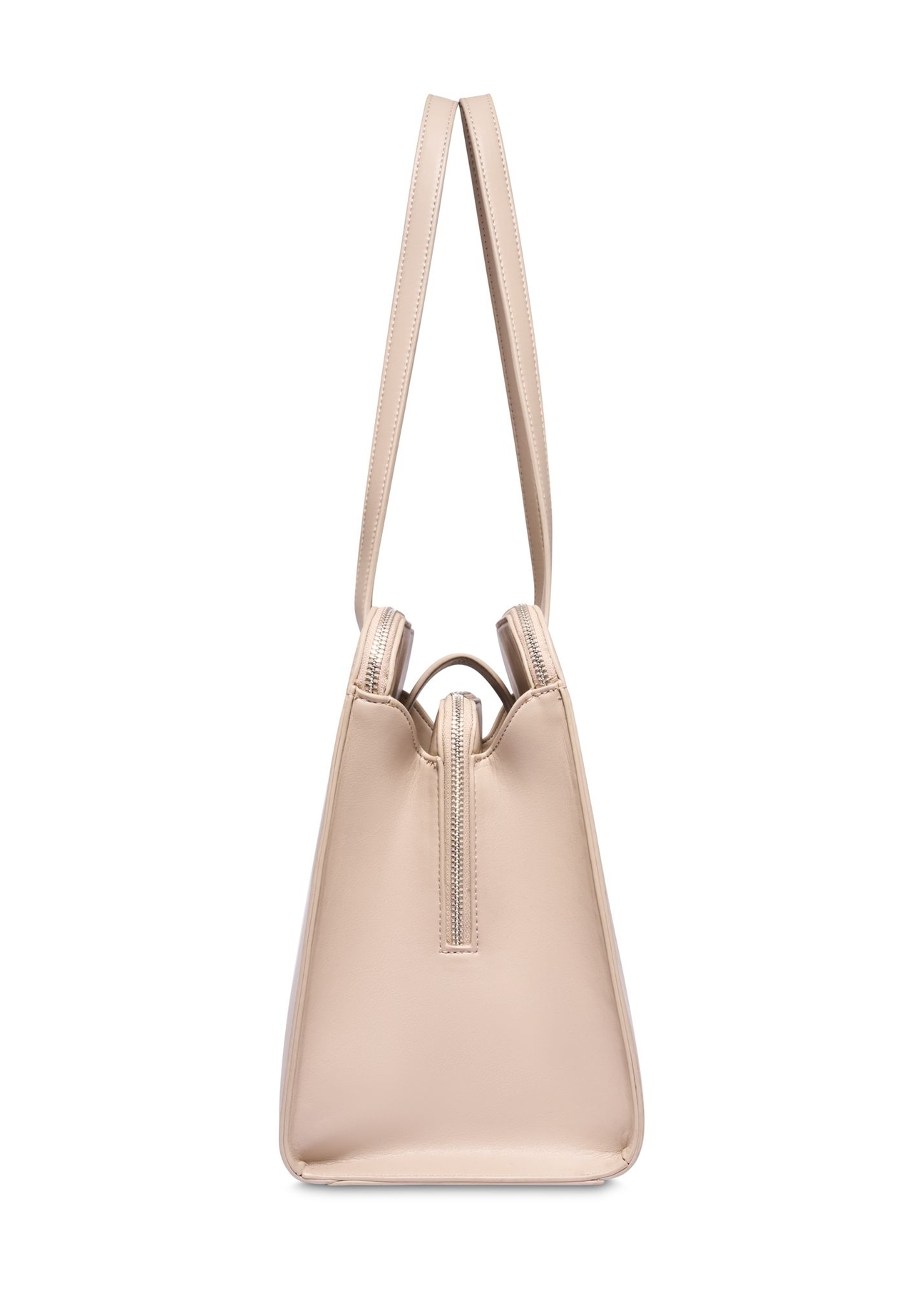 Large ecru handbag TOREC-1323-0B(Z26) - side view of the product, on a white background.