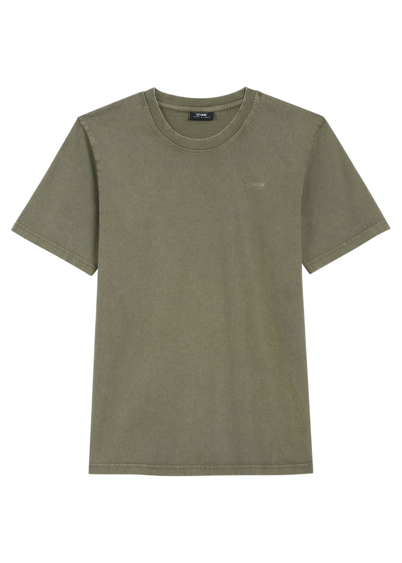 Men's khaki T-shirt TSHMT-0134-55(Z25), front product view on a white background.
