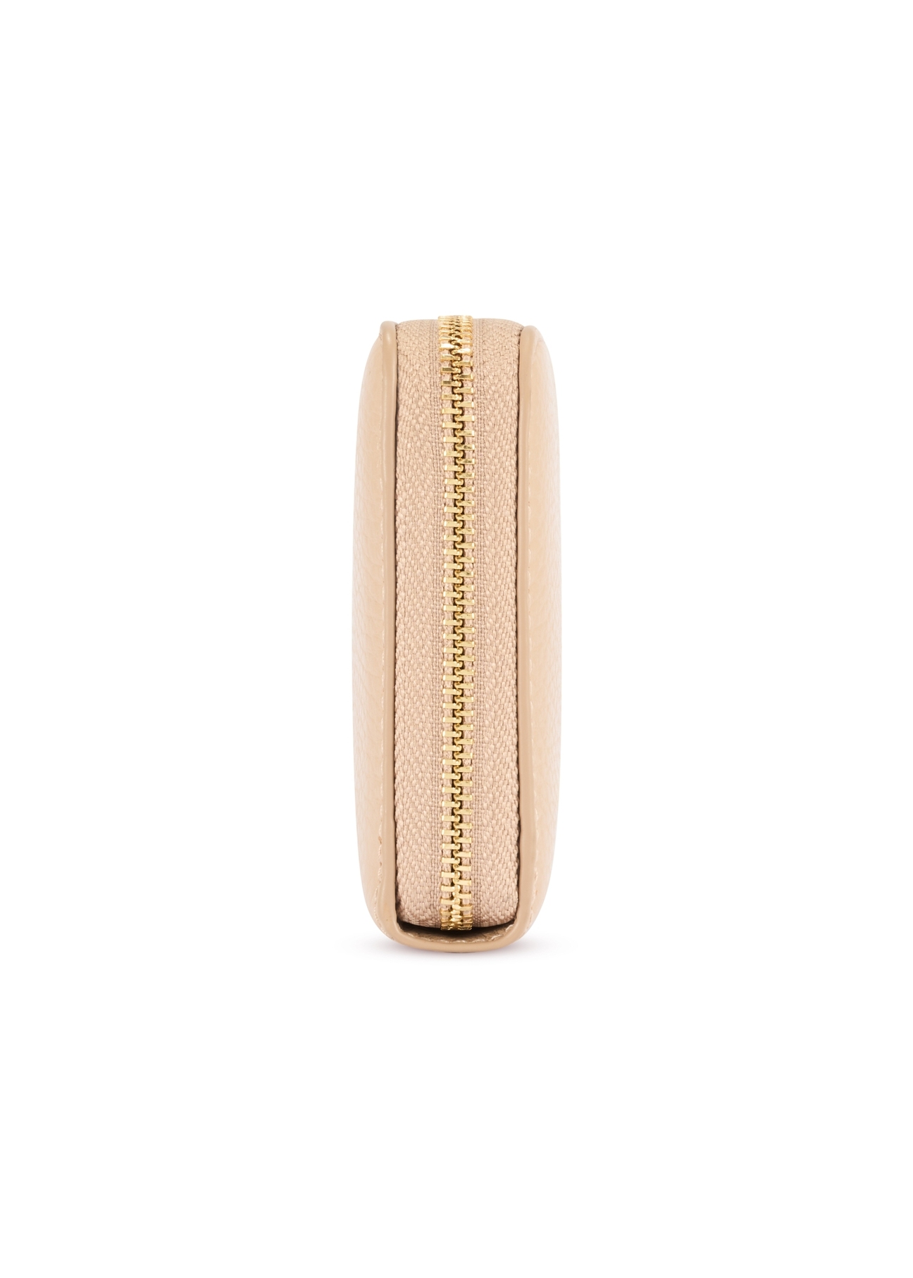 Beige leather medium women's wallet PORES-0898R-81(Z25), product view from the side on a white background.