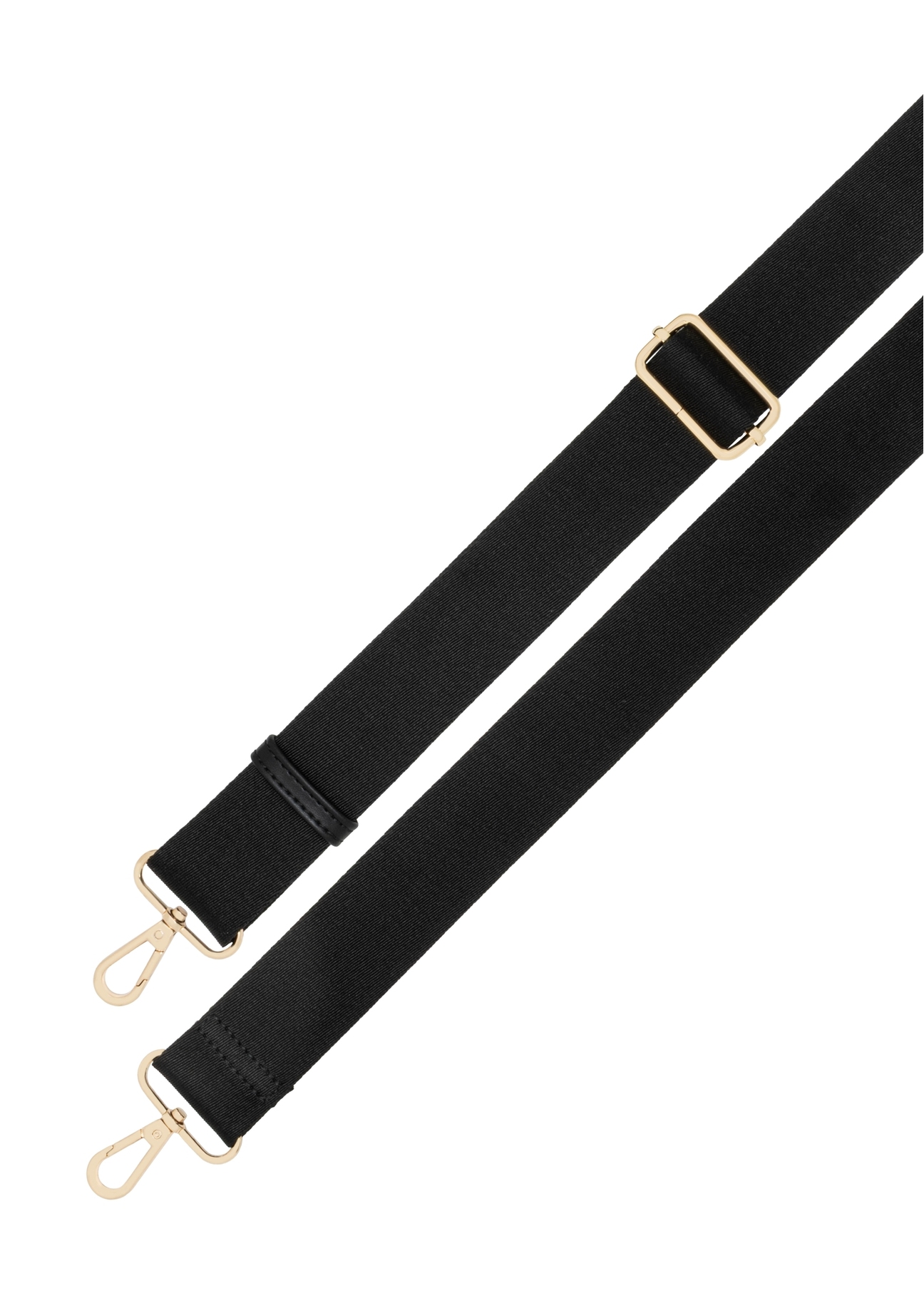 Black women's handbag with monogram TOREC-1293-9P(Z26), view of the detachable strap of the product on a white background.