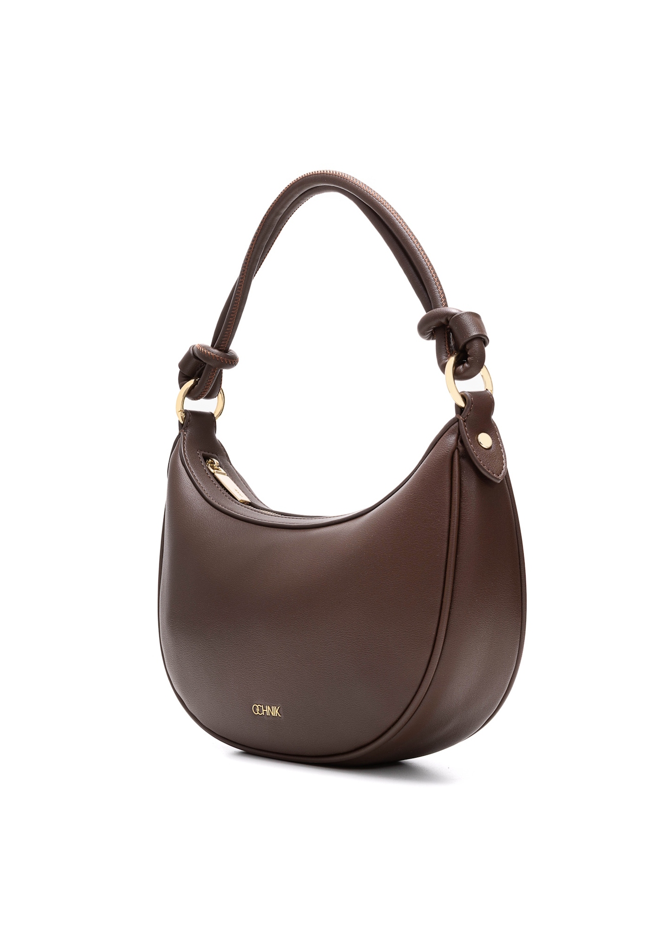 Brown small women's hobo bag TOREC-1097-89(Z25), diagonal product view on white background.