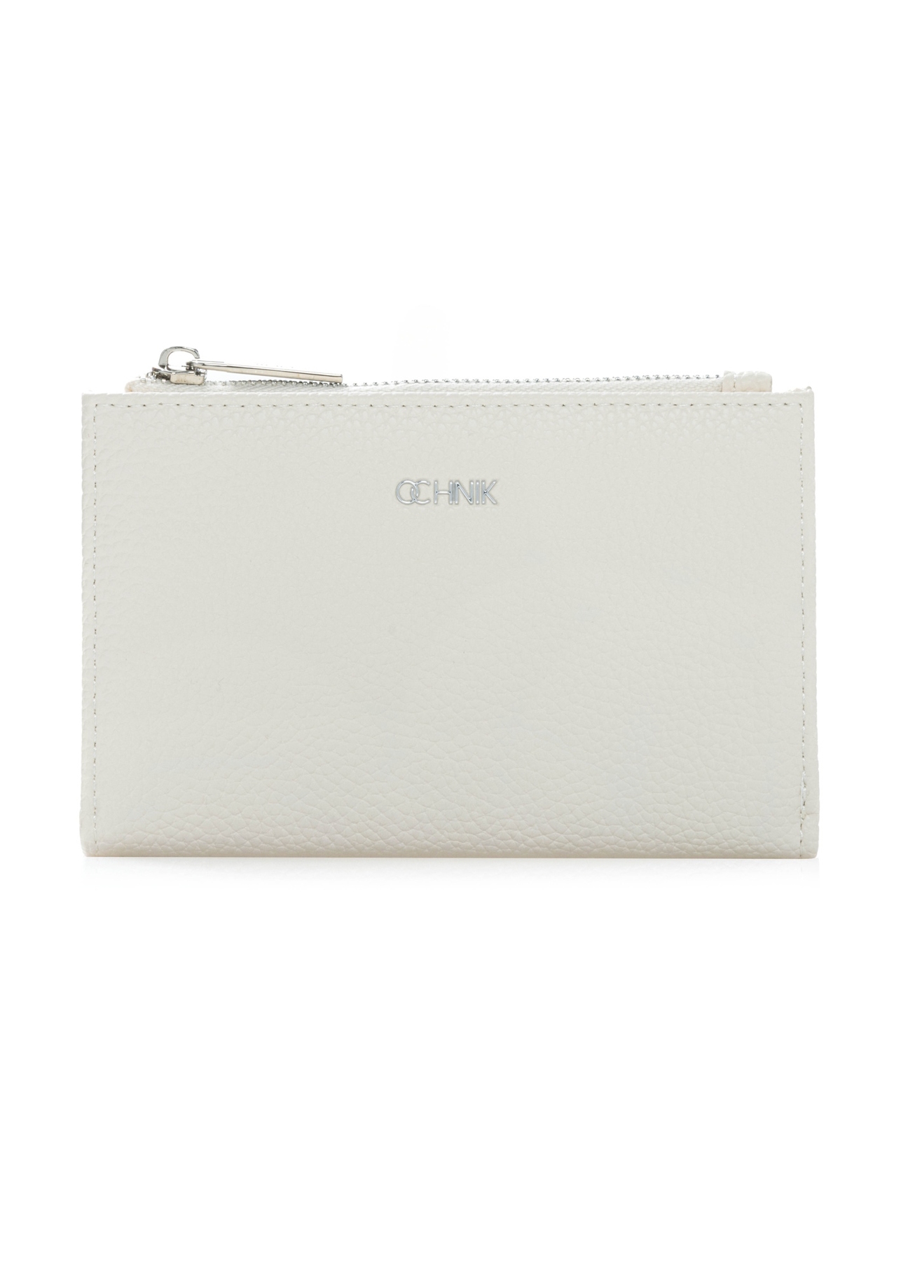 Medium cream women's wallet POREC-0428-0B(W26), front product view on white background.