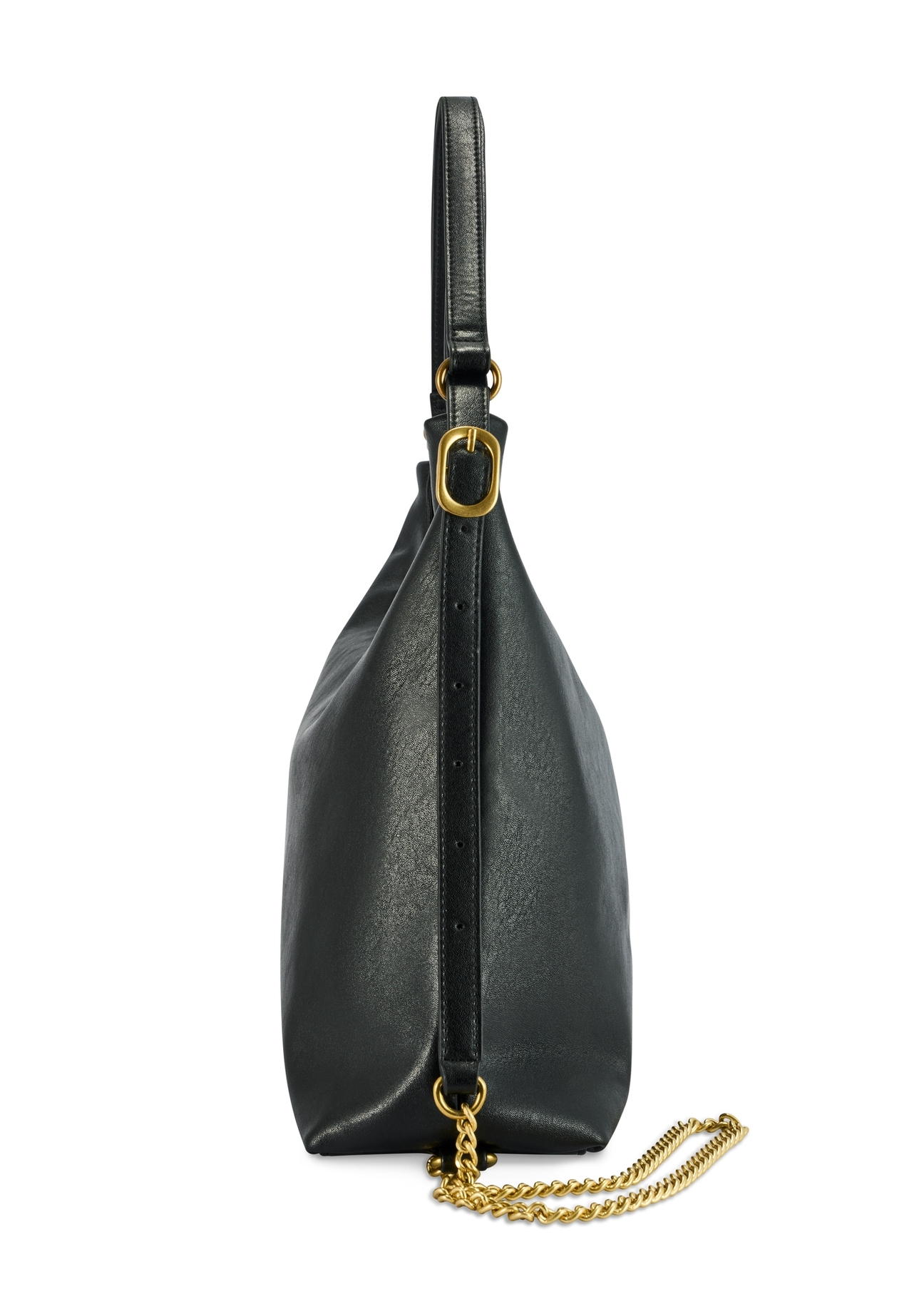 Black women's shopper bag TOREC-1083-99(Z25), product view from the side on a white background.