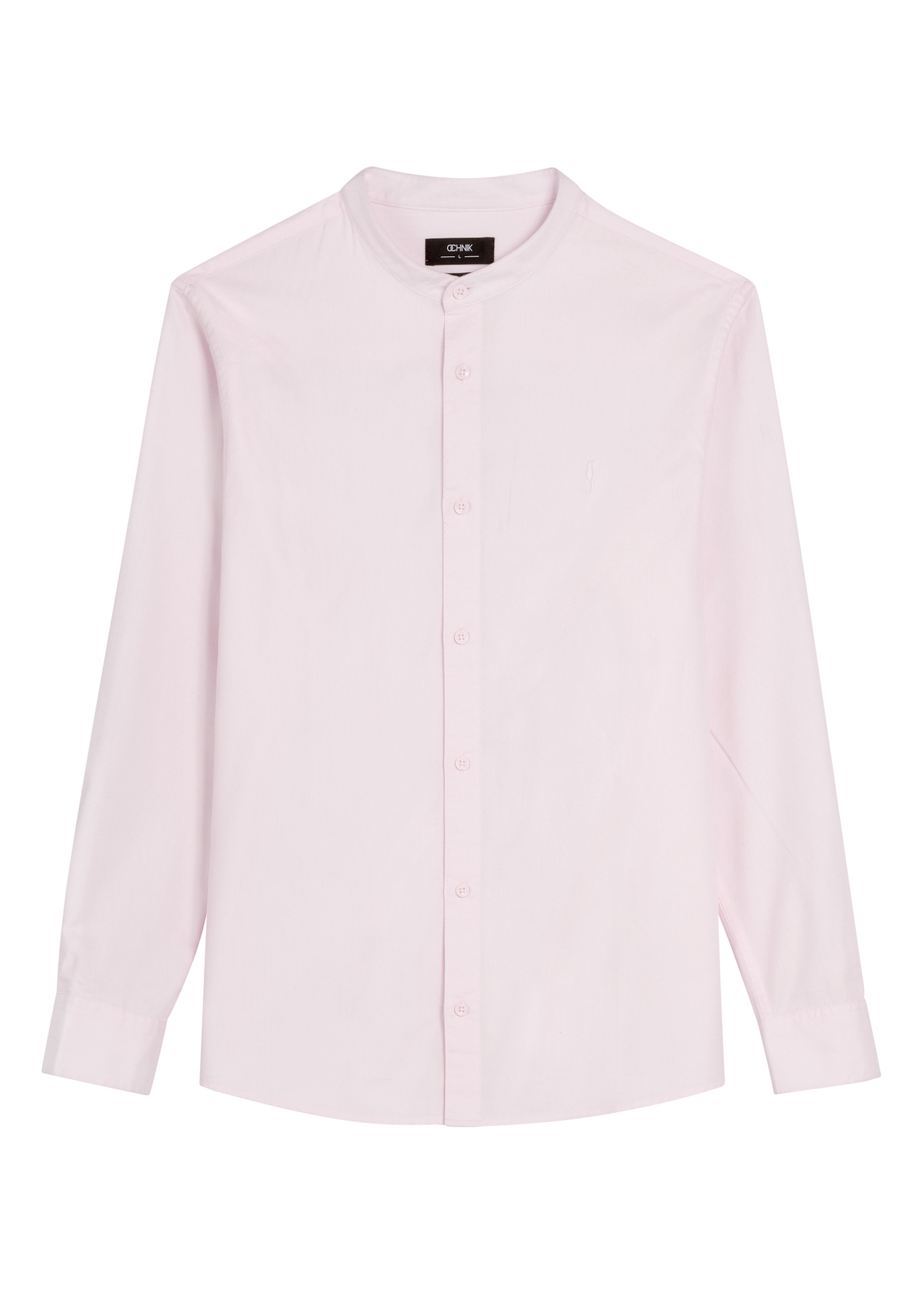 Light pink cotton men's shirt KOSMT-0326-5A(W26) - front product view, on white background.