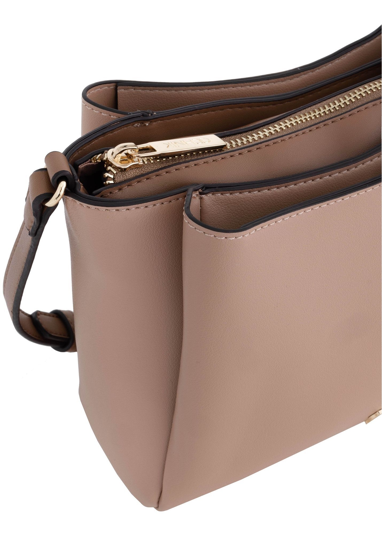 Small beige imitation leather handbag TOREC-0914-81(W24)-06