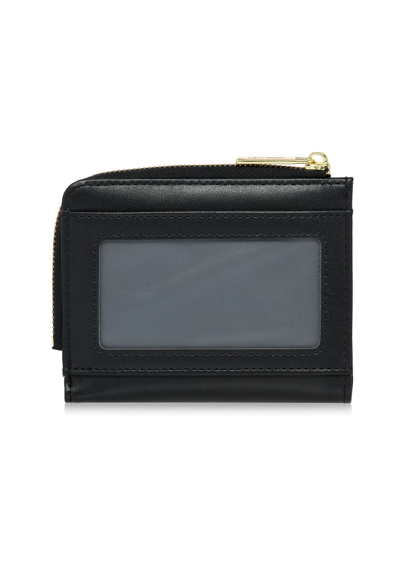 Black small women's wallet POREC-0400A-99(Z25), product view from the back on a white background.