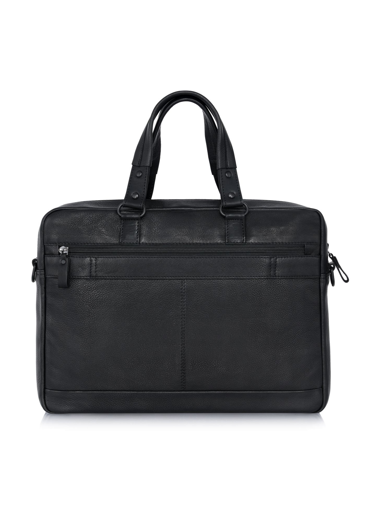 Black leather briefcase for men TORMS-0415-99(W24)-05