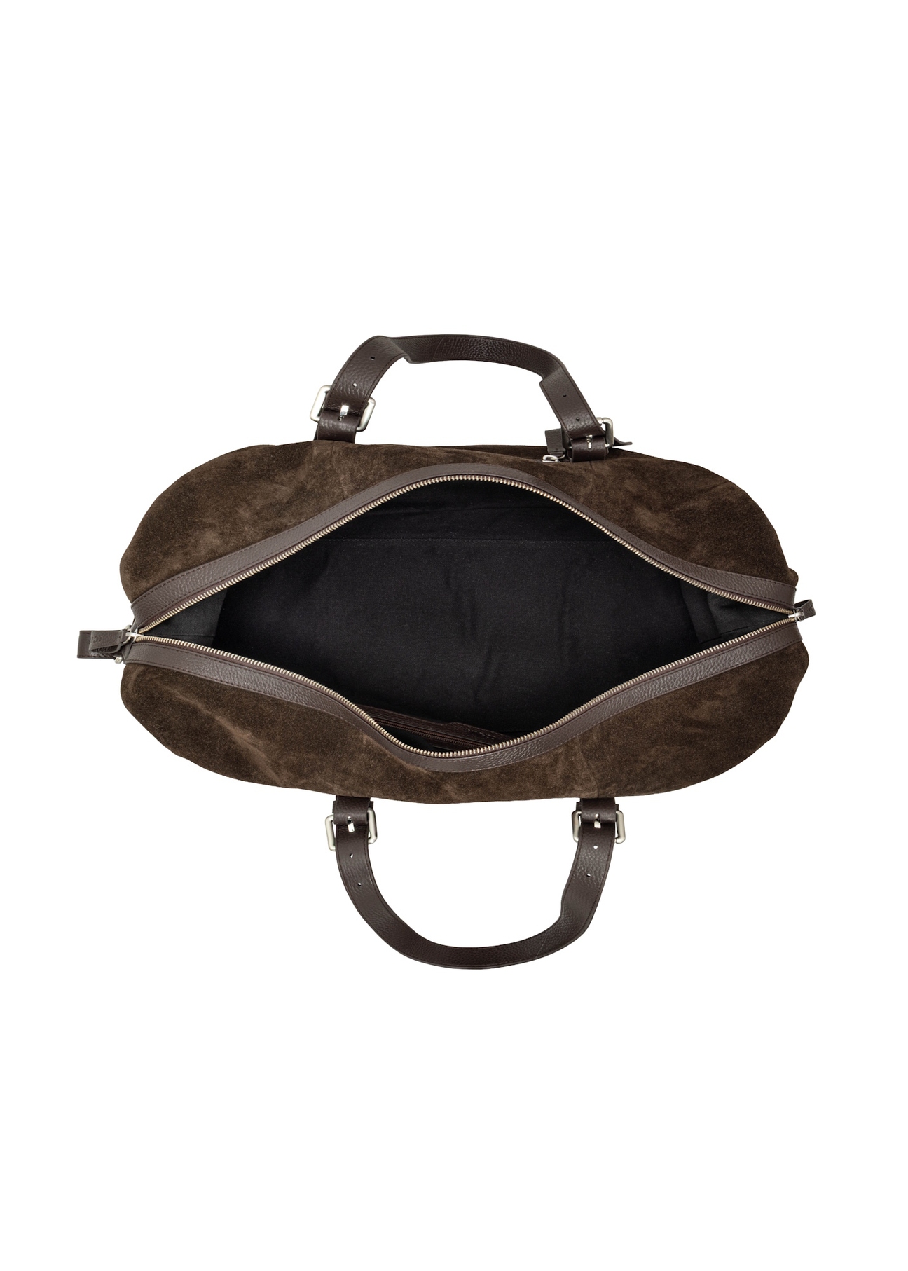 Brown suede men's bag TORMS-0540-1I(Z26), product view inside on white background.