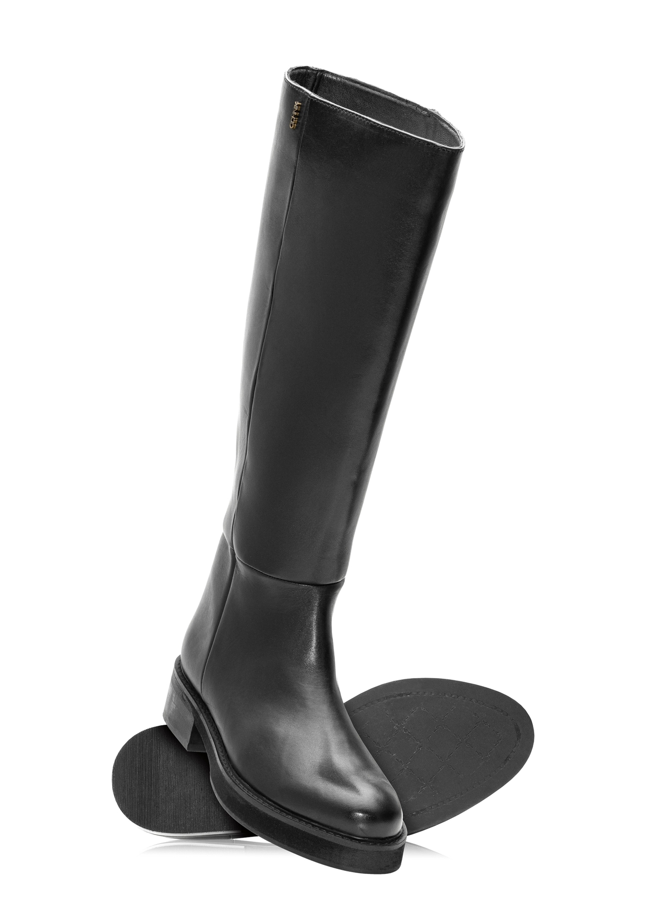 Women's leather boots in black BUTYD-1195-99(Z25)