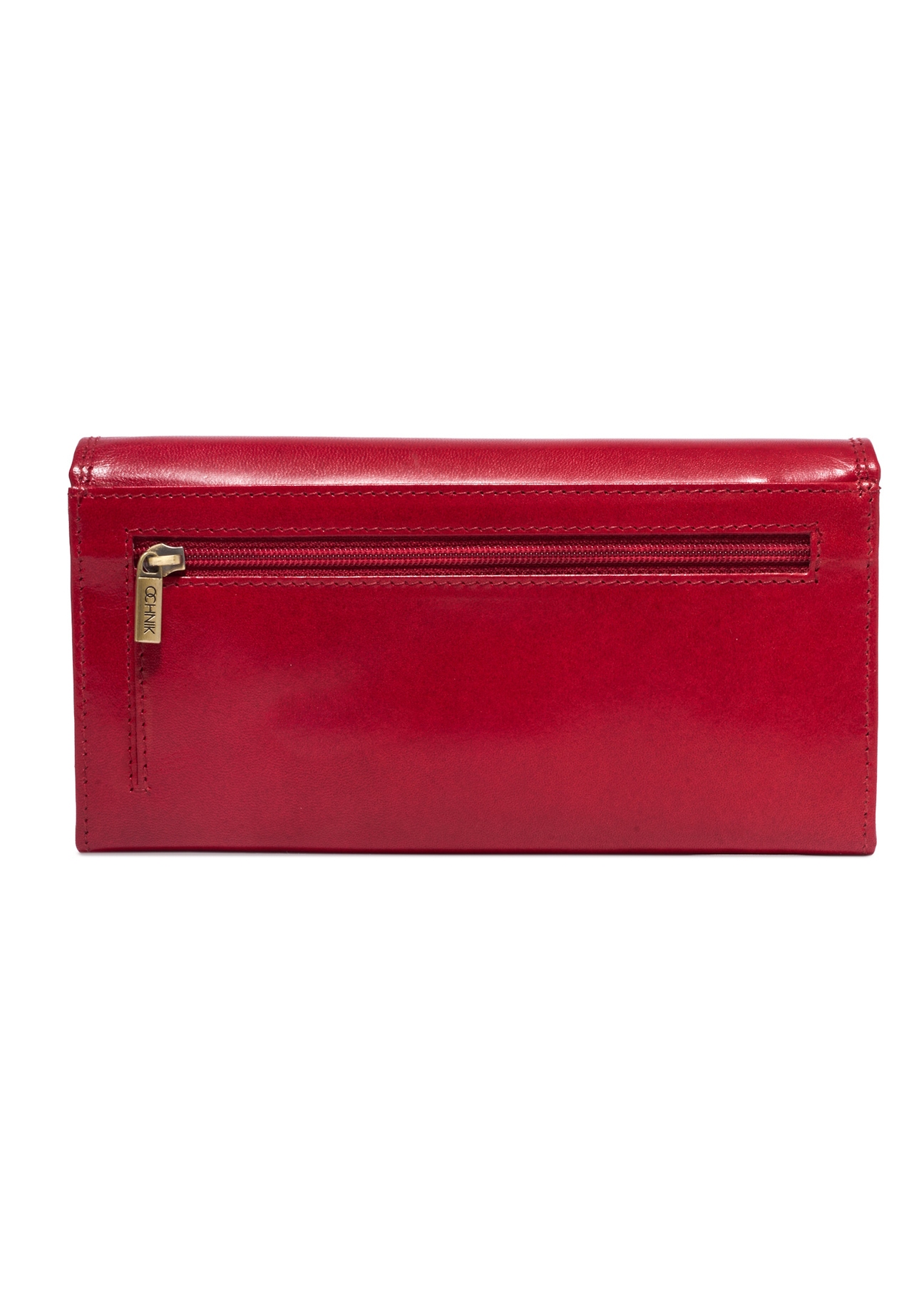 Large red women's wallet PL-187-4B(KS), product view from the back on a white background.